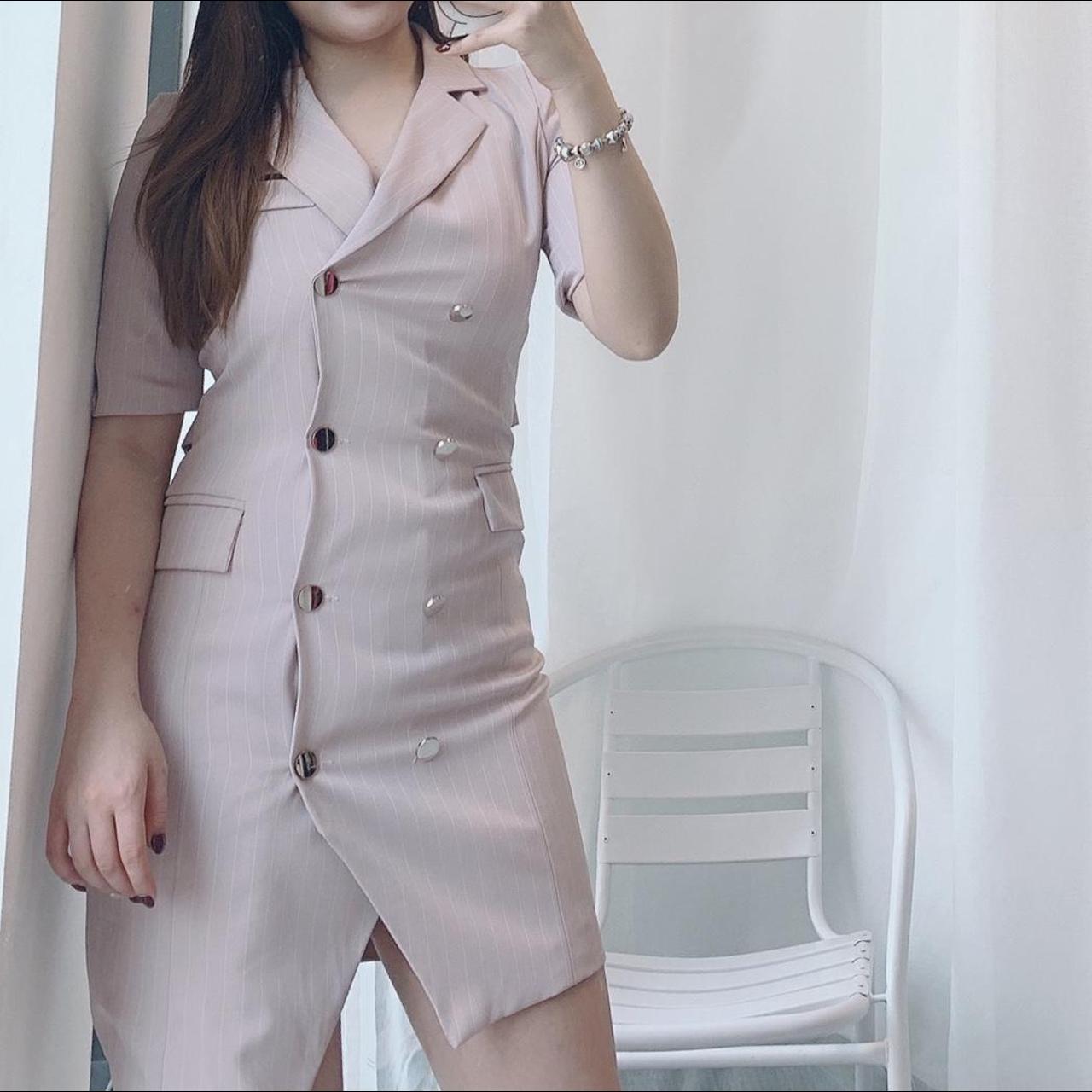Light Pink office lady suit mini dress Size S/M Best... - Depop