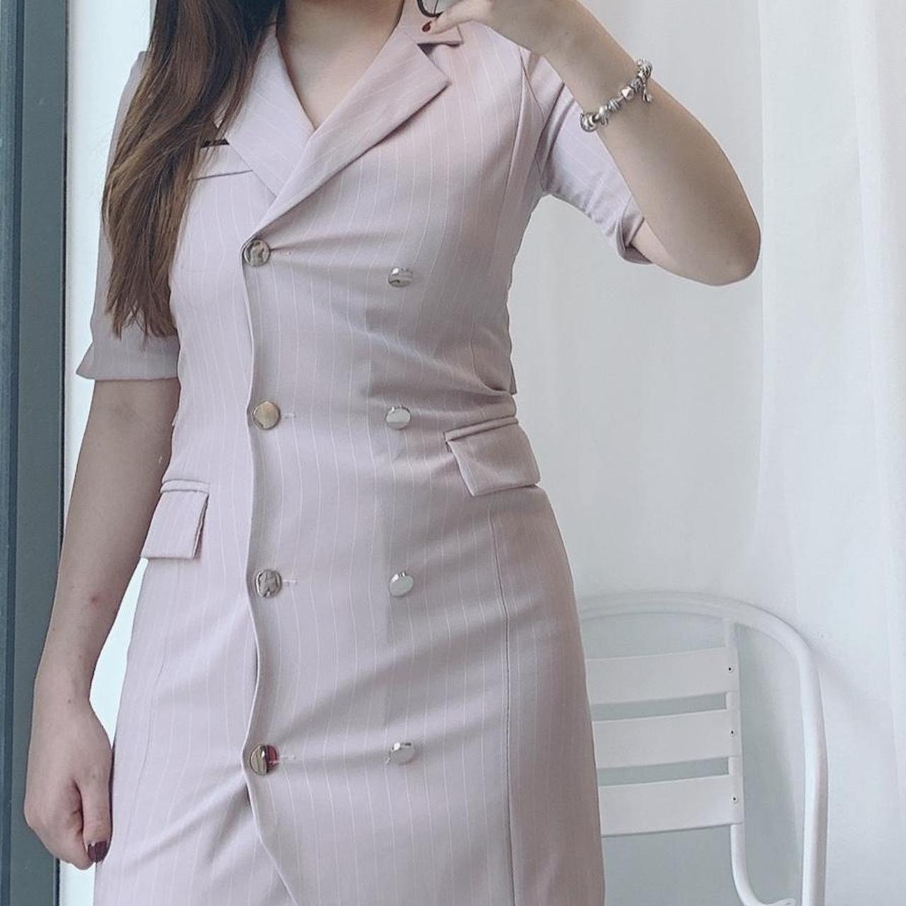 Light Pink office lady suit mini dress Size S/M Best... Depop