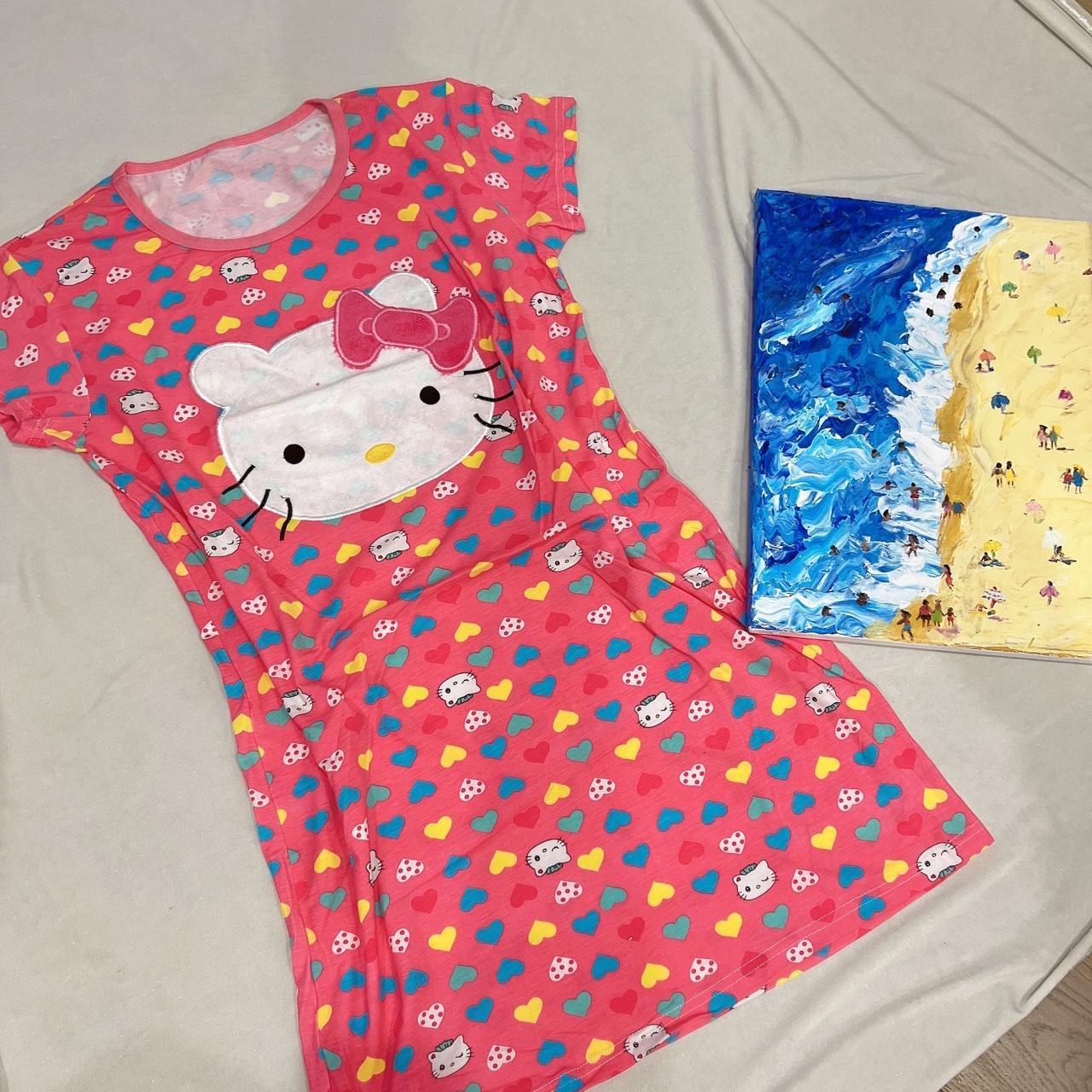 cartoon-hello-kitty-pajamas-dress-ladies-fits-size-depop