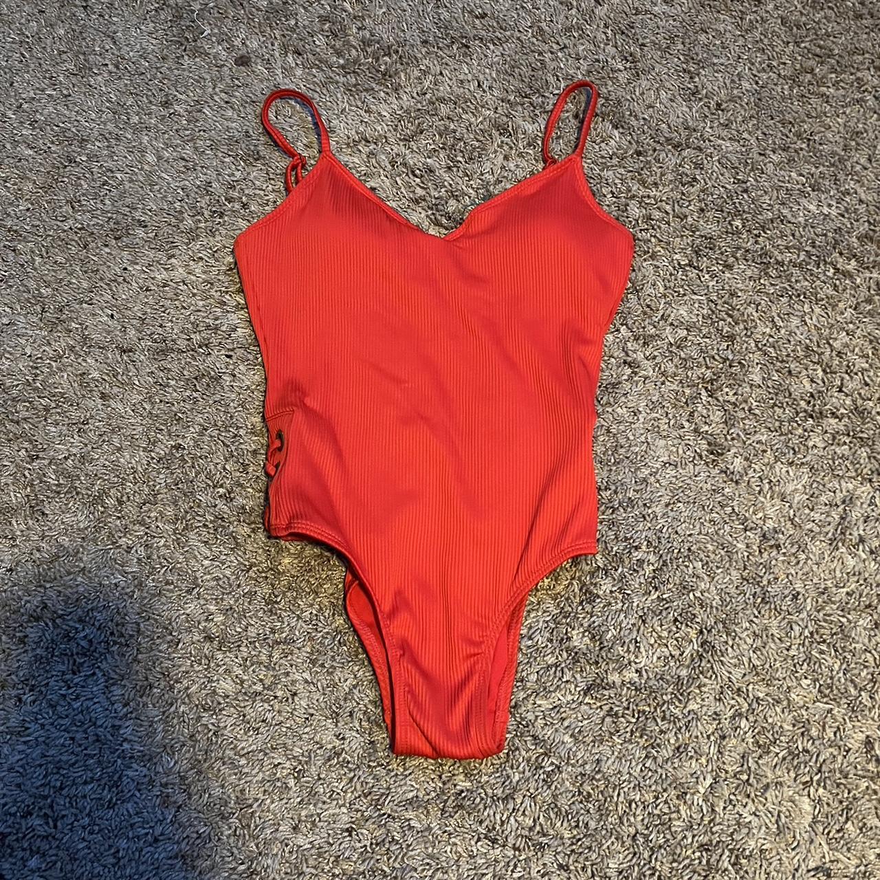 open back one piece bathing suit - Depop