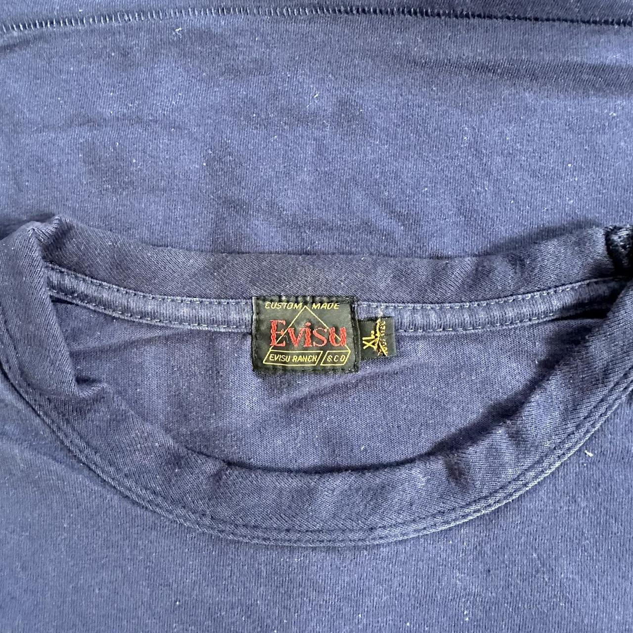 Vintage evisu t-shirt Tag reads XL but fits like an M - Depop