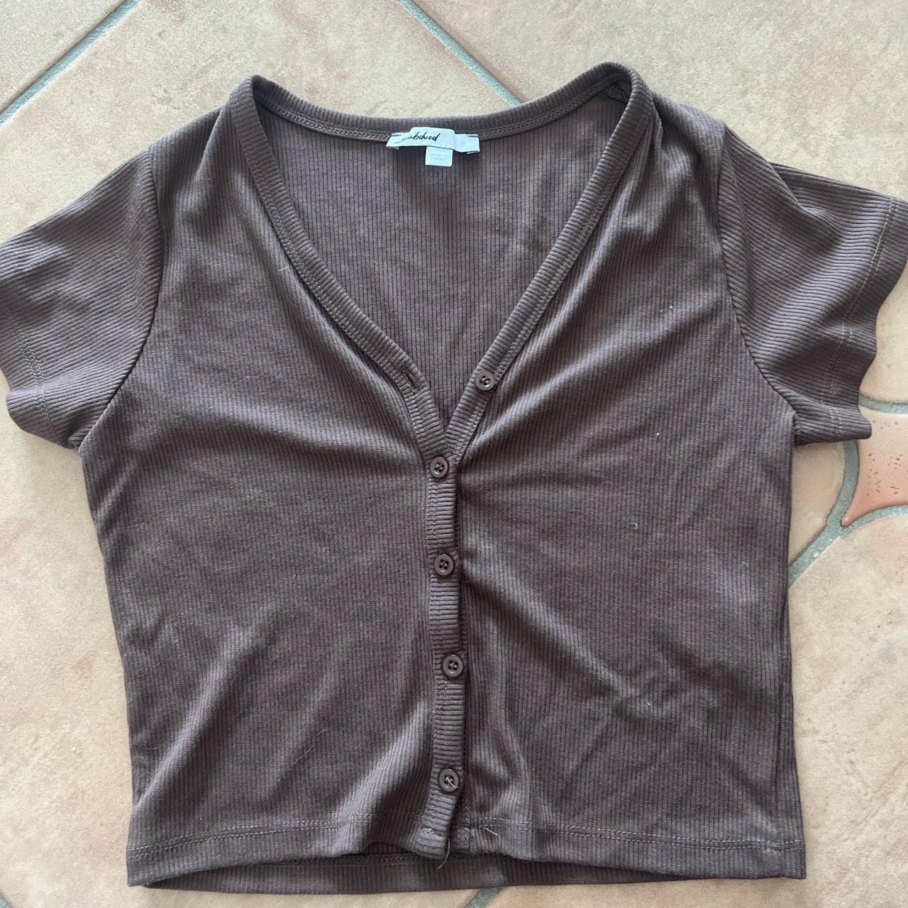 Subdued Brown Crop Top Only worn a few times - - Depop