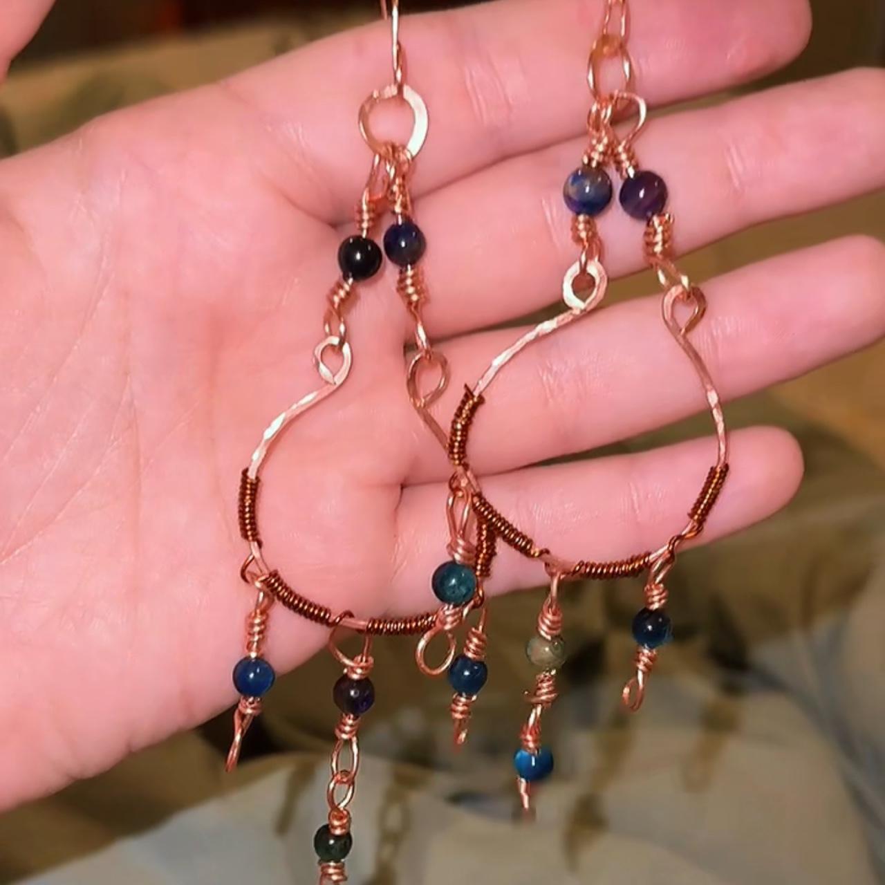 Women's Earrings - Gold/Multi – solid copper earr… - image 1