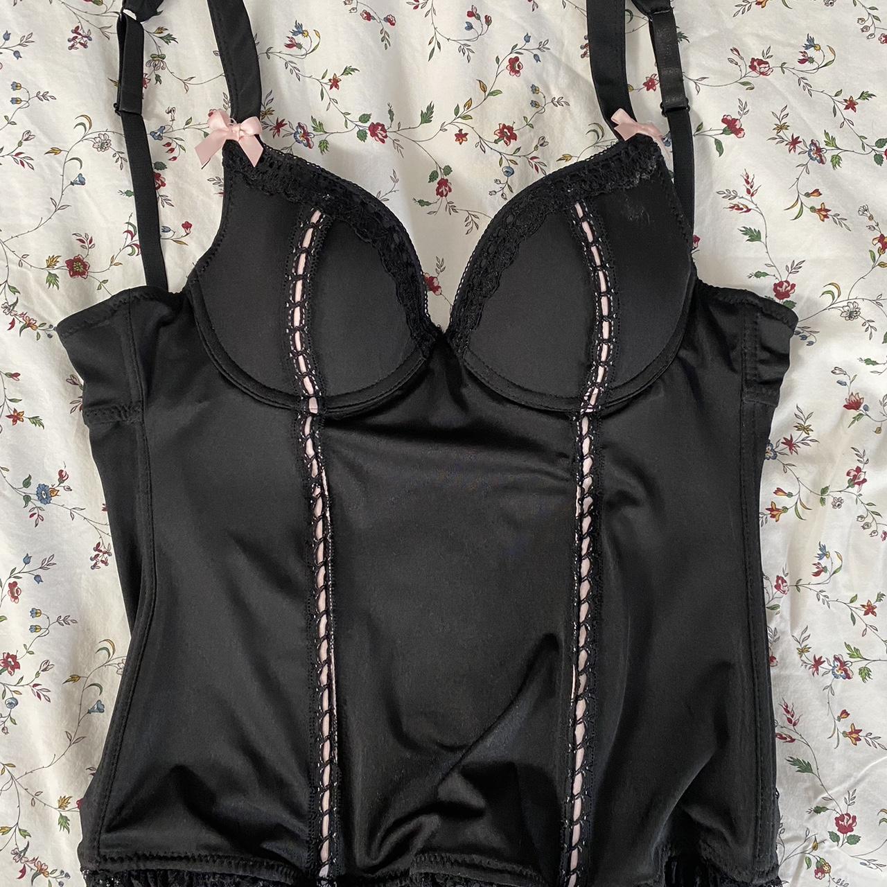 Black corset with pink bows 🎀🖤 Only worn once Came... Depop