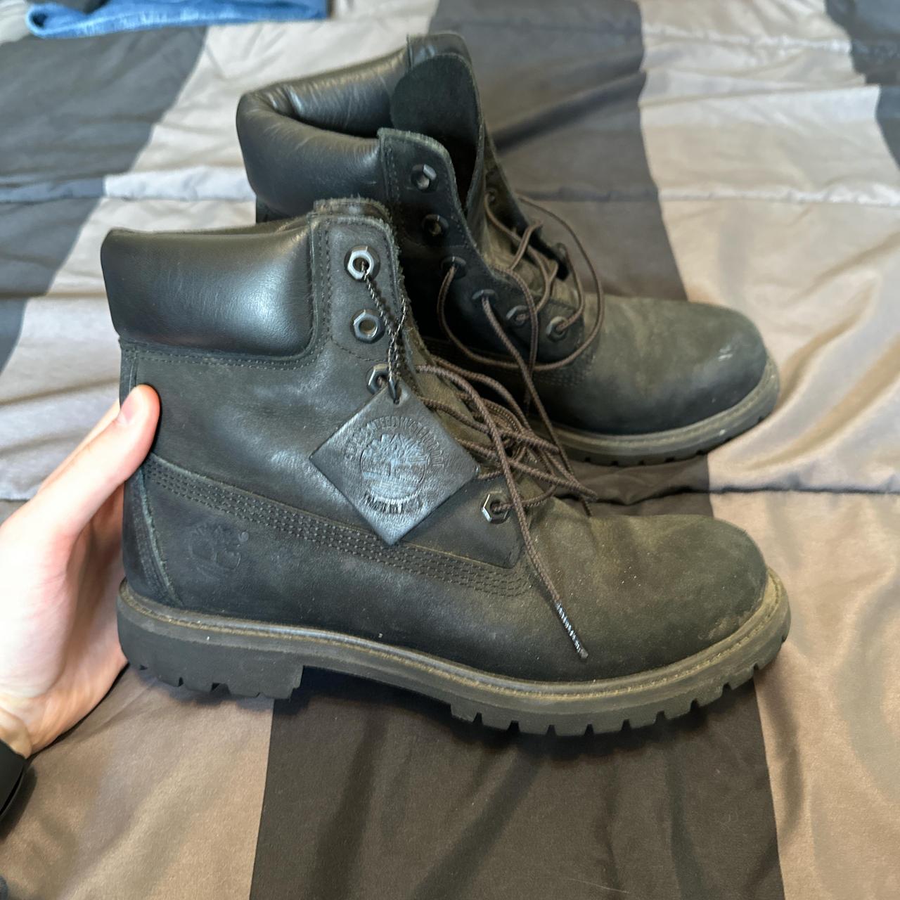 All black timberland boots, men’s size 8. Fair to... - Depop
