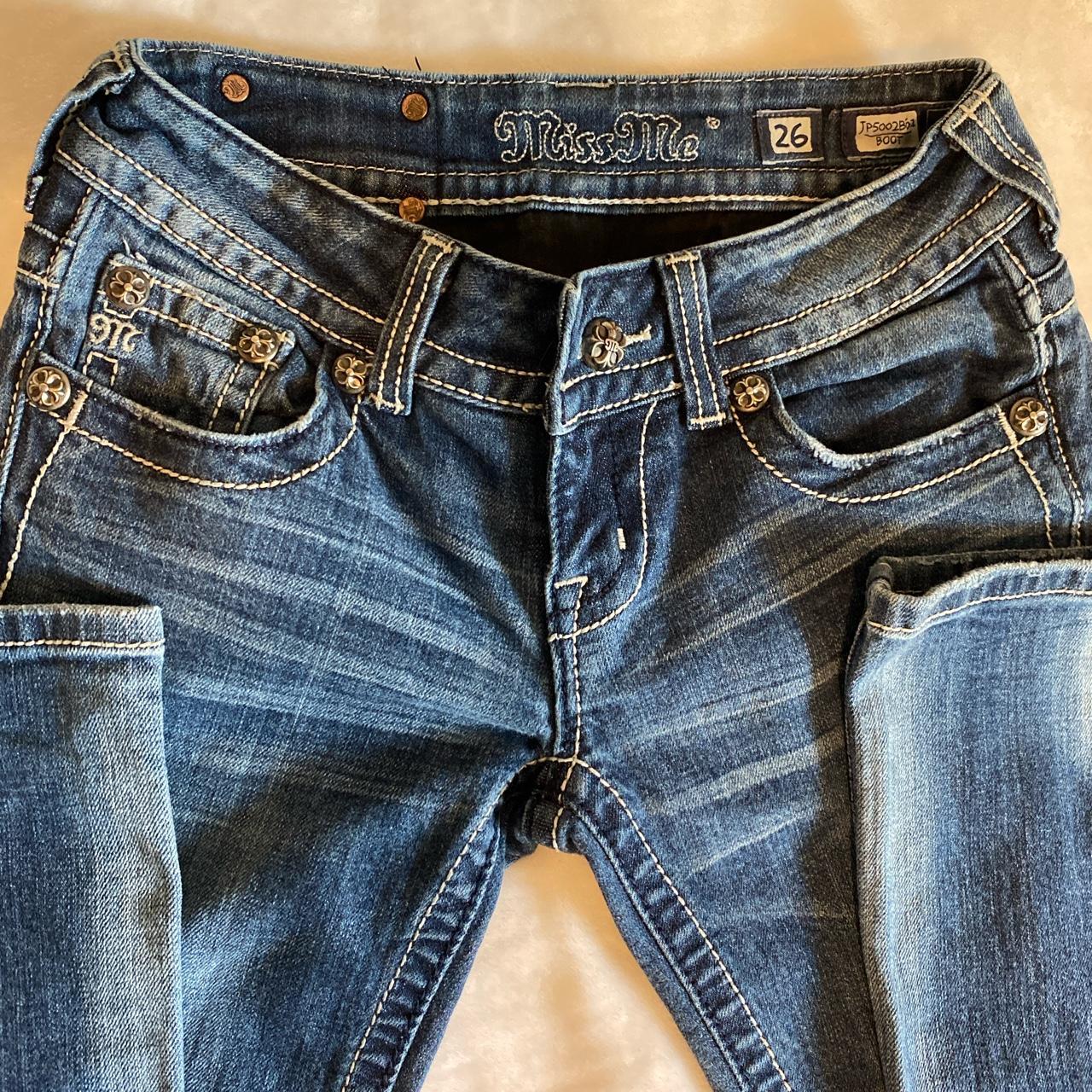 Miss me Bootcut Jeans size 26, missing one back button! - Depop