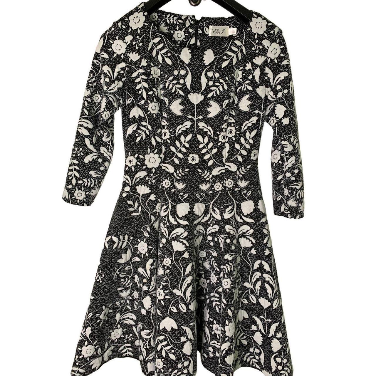 Eliza J dress floral black and white women s size