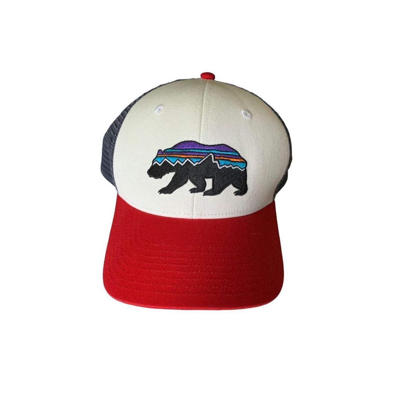 Patagonia Fitz Roy Bison Buffalo Trucker Hat Red - Depop