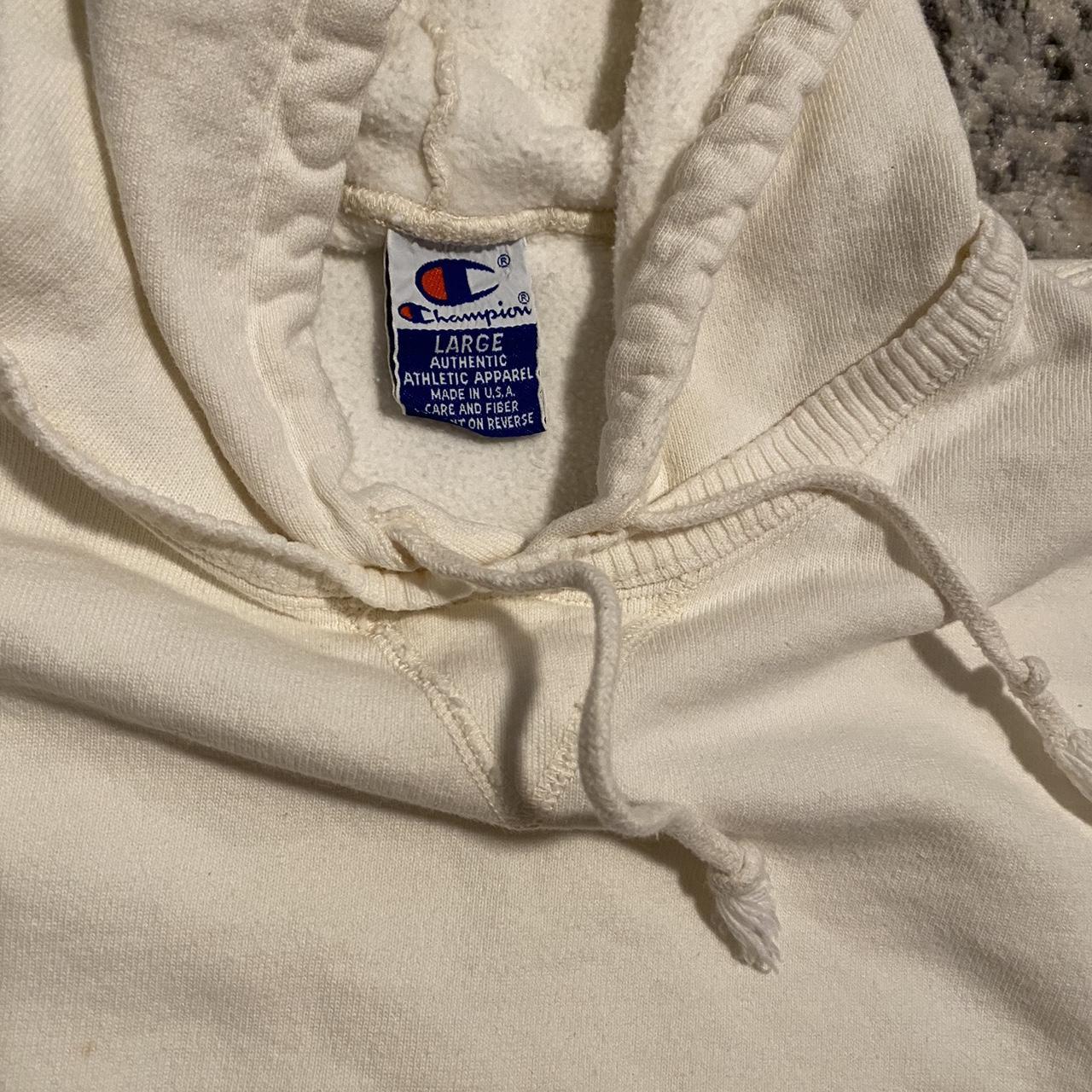 Champion Men's Cream and Tan Hoodie | Depop