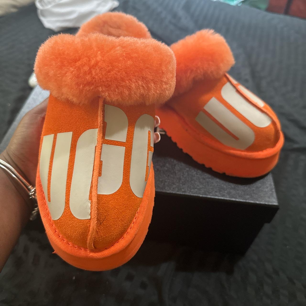 Ugg Shoes Orange Ugg Slides Orange Platform Ugg Slipper Worn One Time **