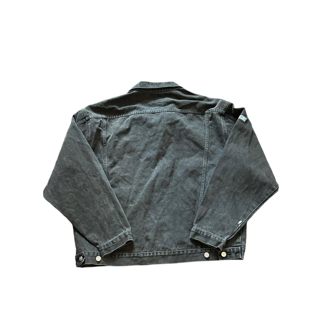 Vintage Black Faded Lee Sports Jean Jacket Super... - Depop