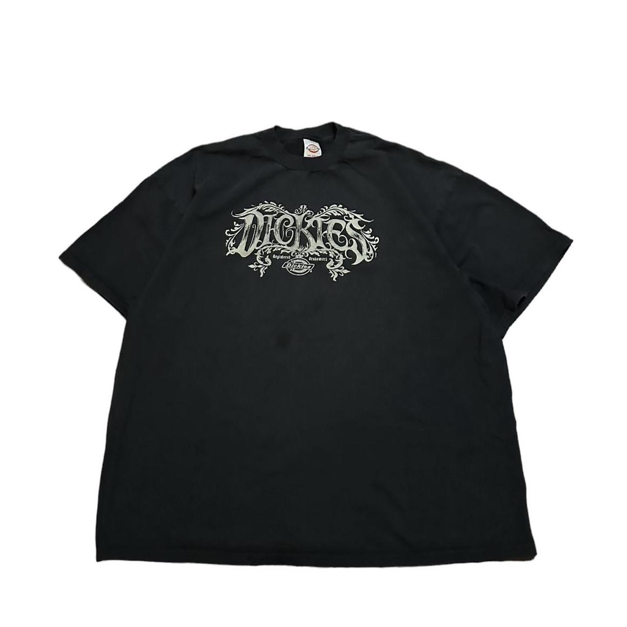 Sick Dickies Black Gothic Y2K Script T-Shirt Size... - Depop