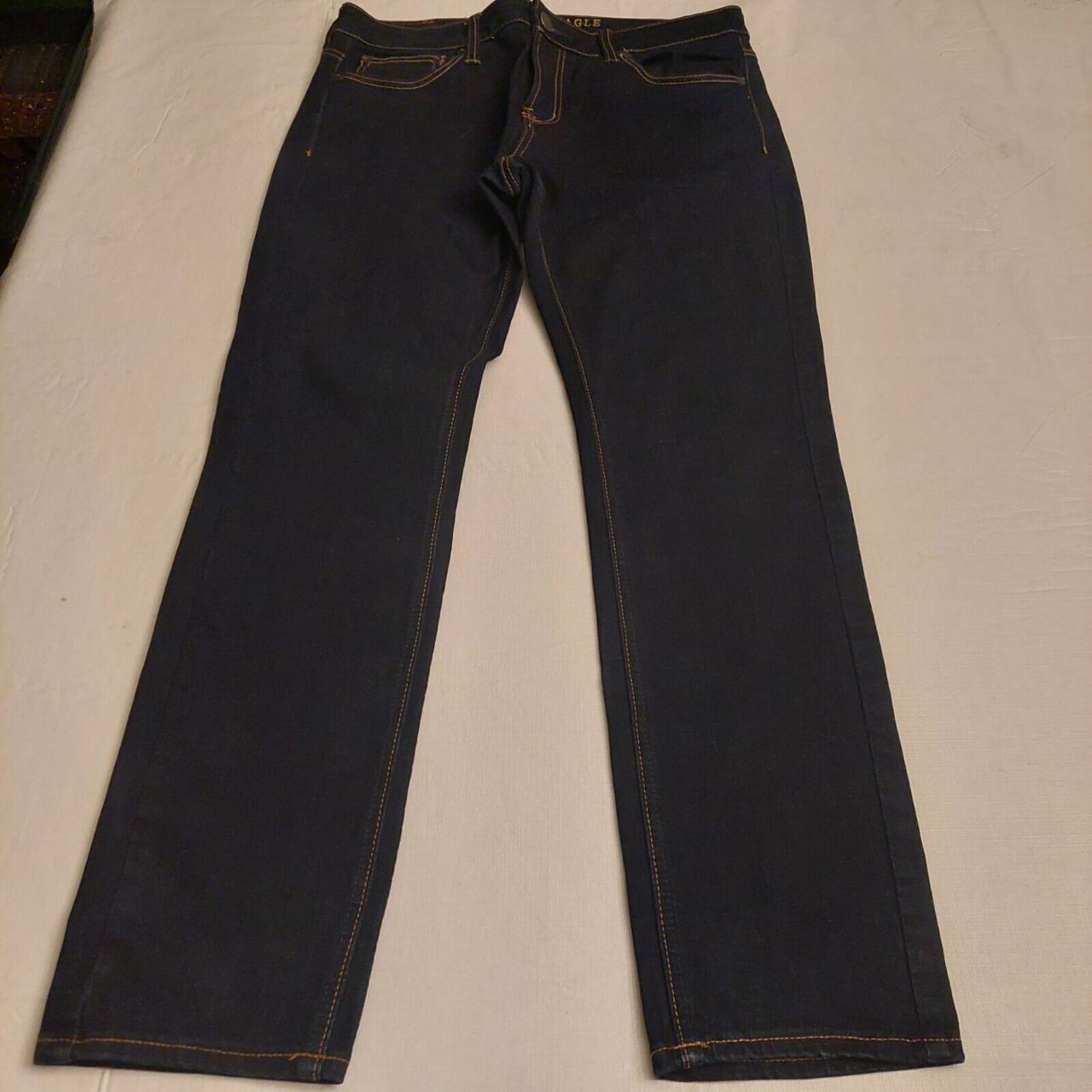 American Eagle Flex 4/360 Dark Wash Blue Denim... - Depop