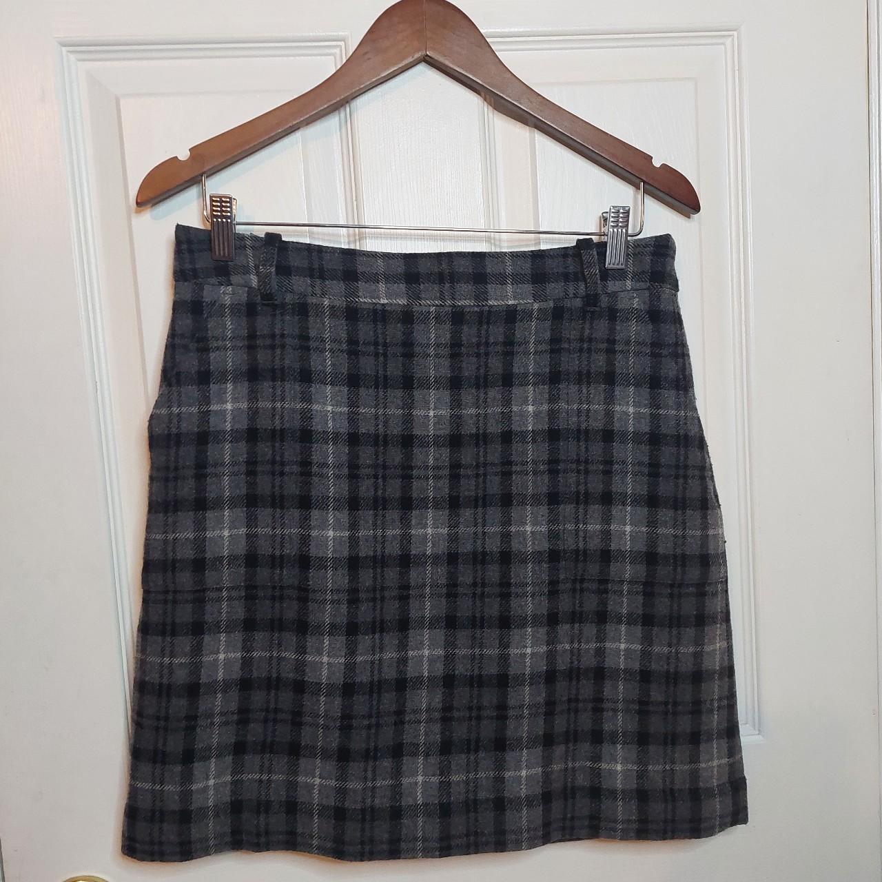 Grey plaid outlet wool pencil skirt