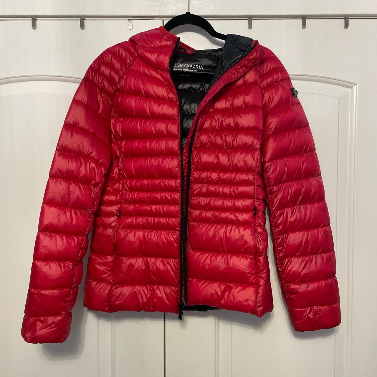 Red BCBG down winter jacket. Size medium Only worn Depop