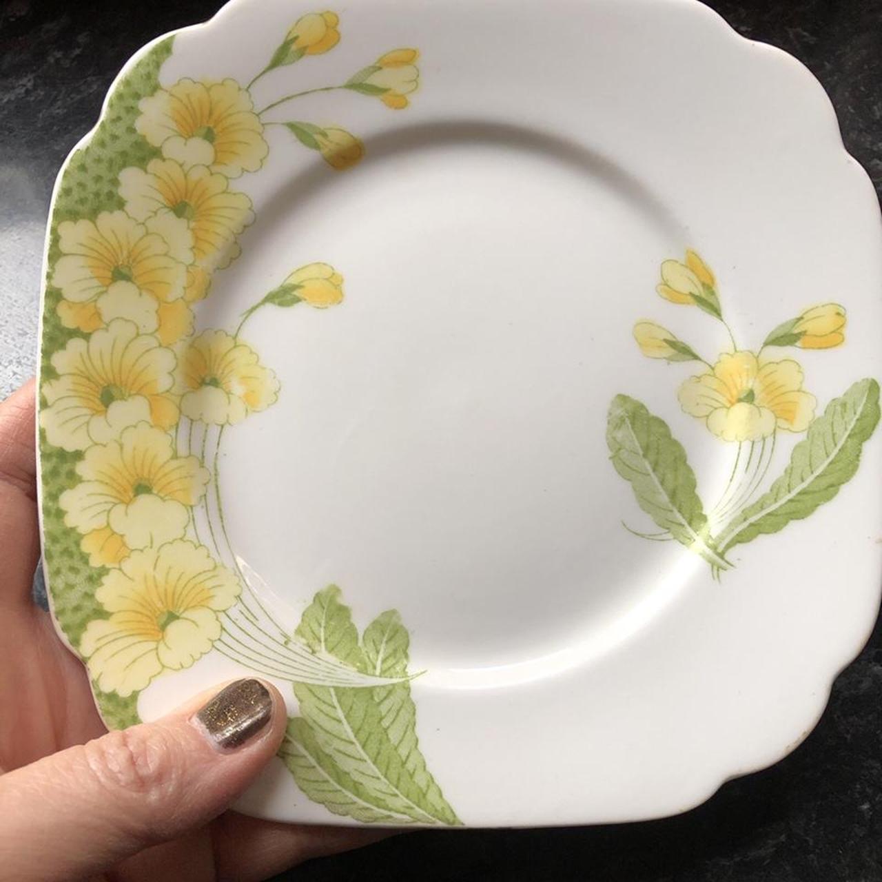 Yellow and White Dinnerware Depop