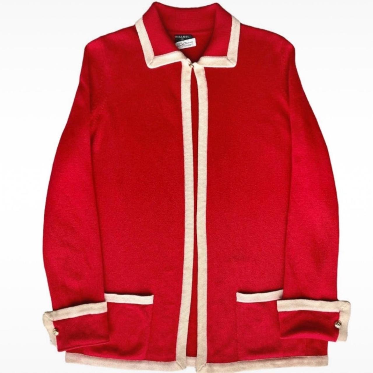 トップス CHANEL RED cardigan Chanel Red Cashmere Cardigan