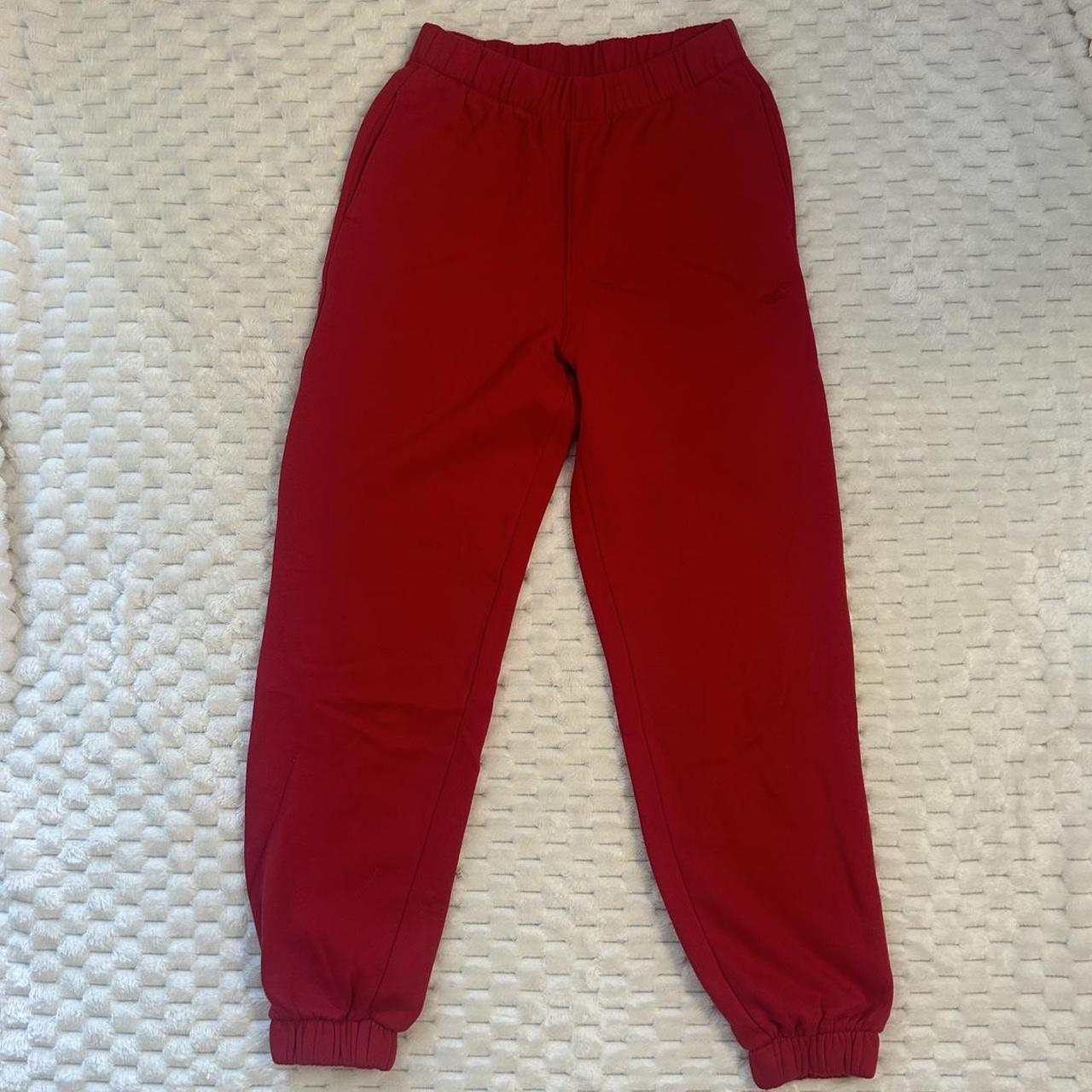 Hollister xs red sweatpant joggers Super soft Never. Depop