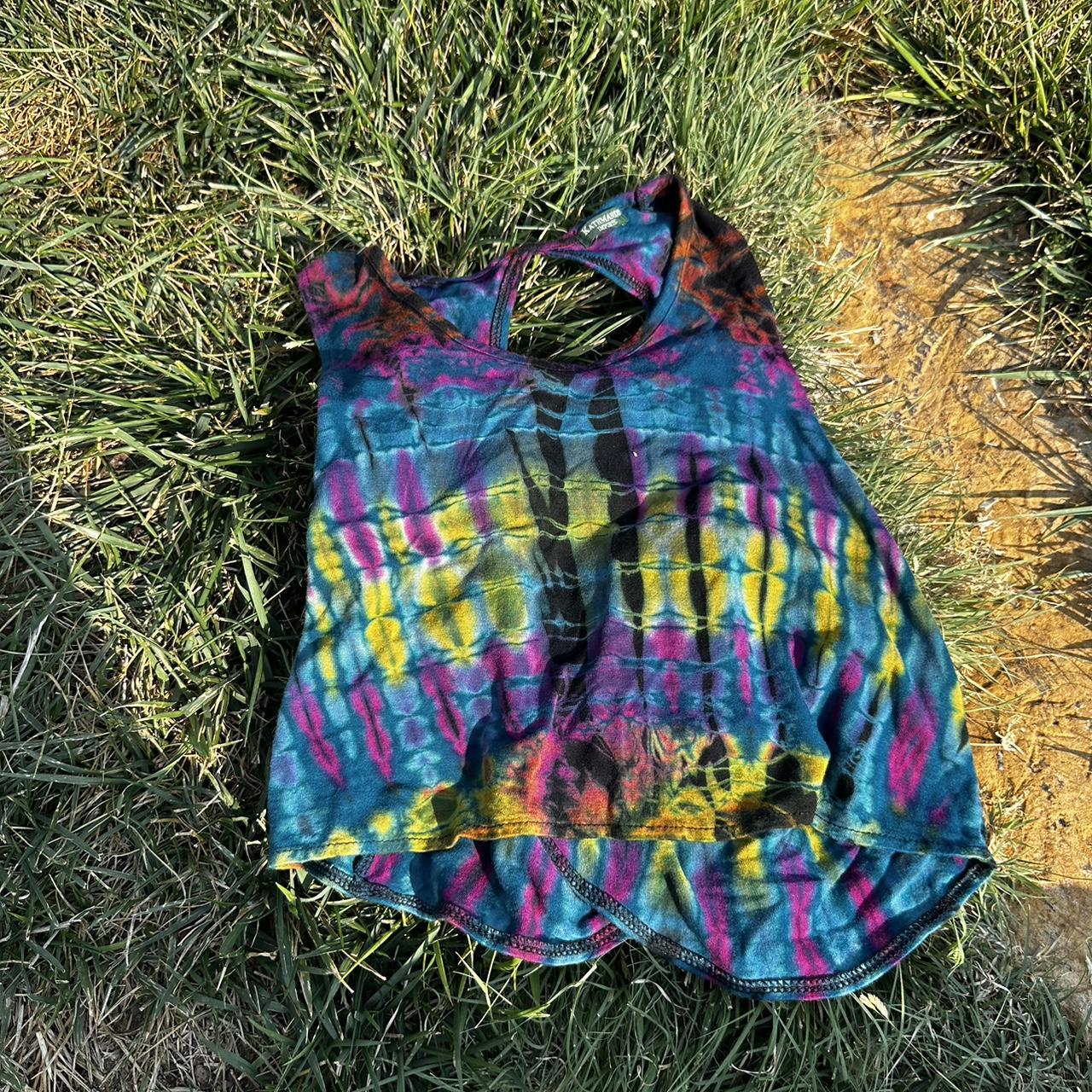 kathmandu imports “hippie” tye dye tank, slightly... Depop