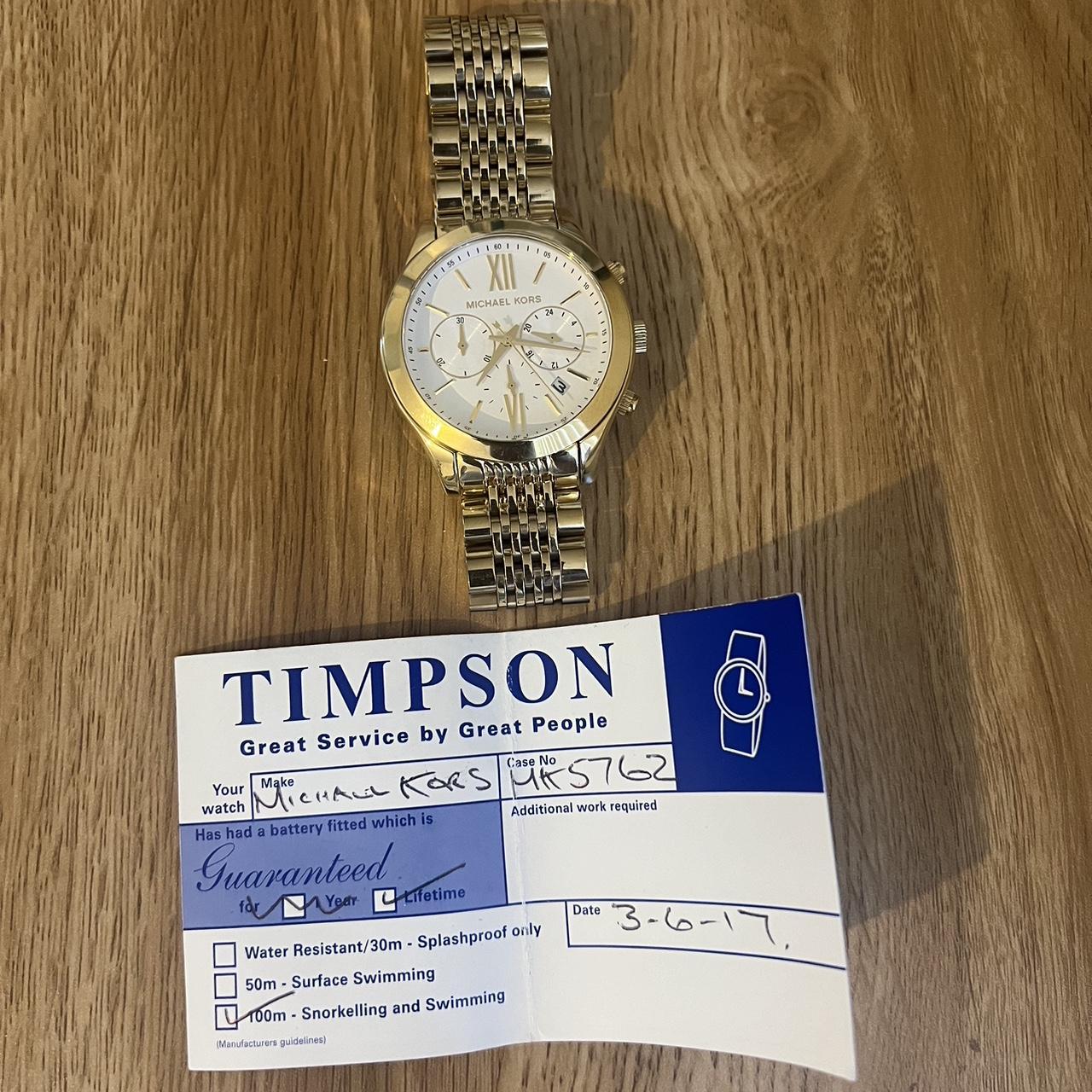 Michael Kors watch MK5762 Timpson lifetime card. Depop