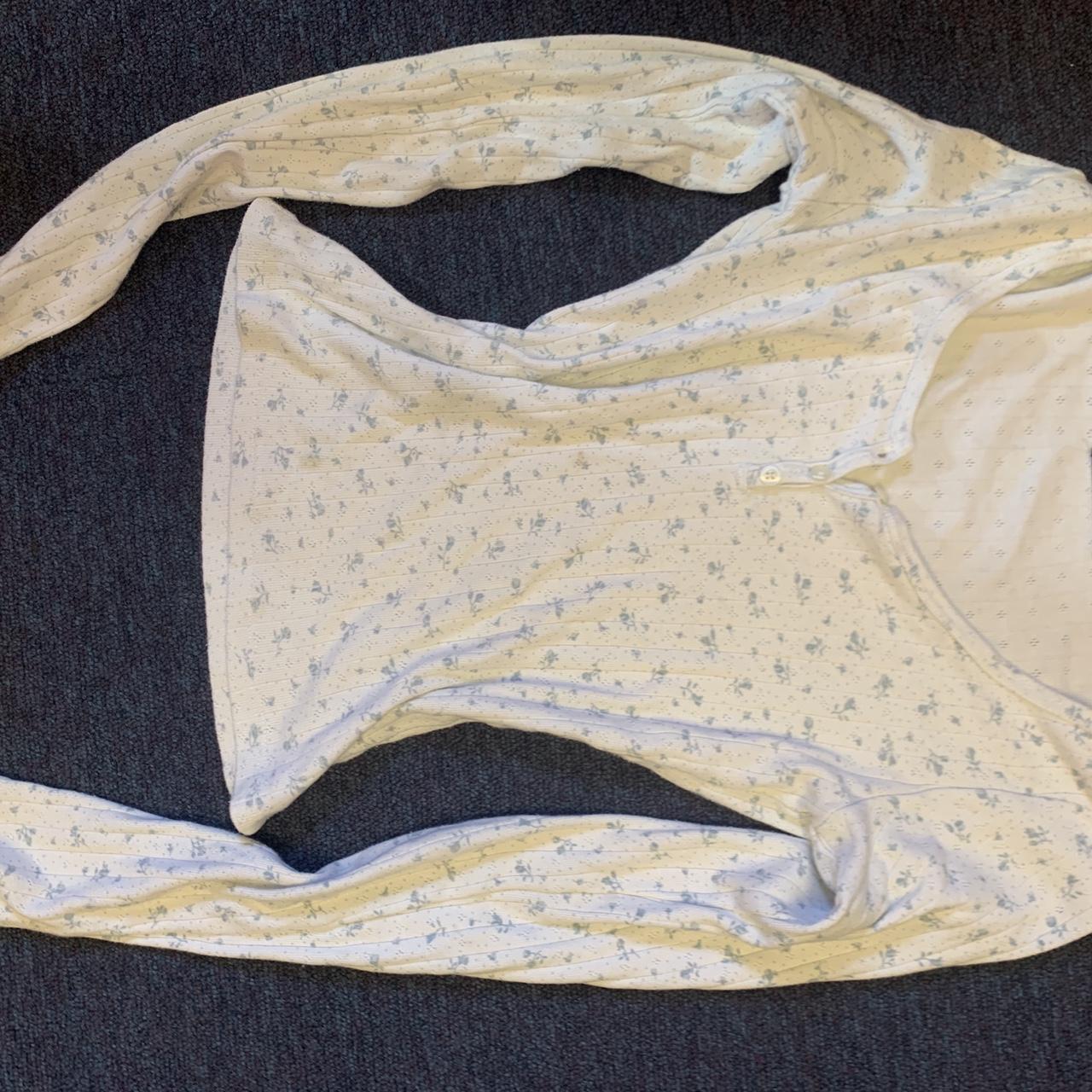 Brandy Melville eyelet Henley zelly long sleeve... Depop