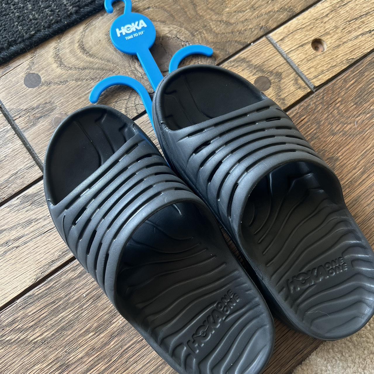 Hoka One One Women's Black Slides Depop