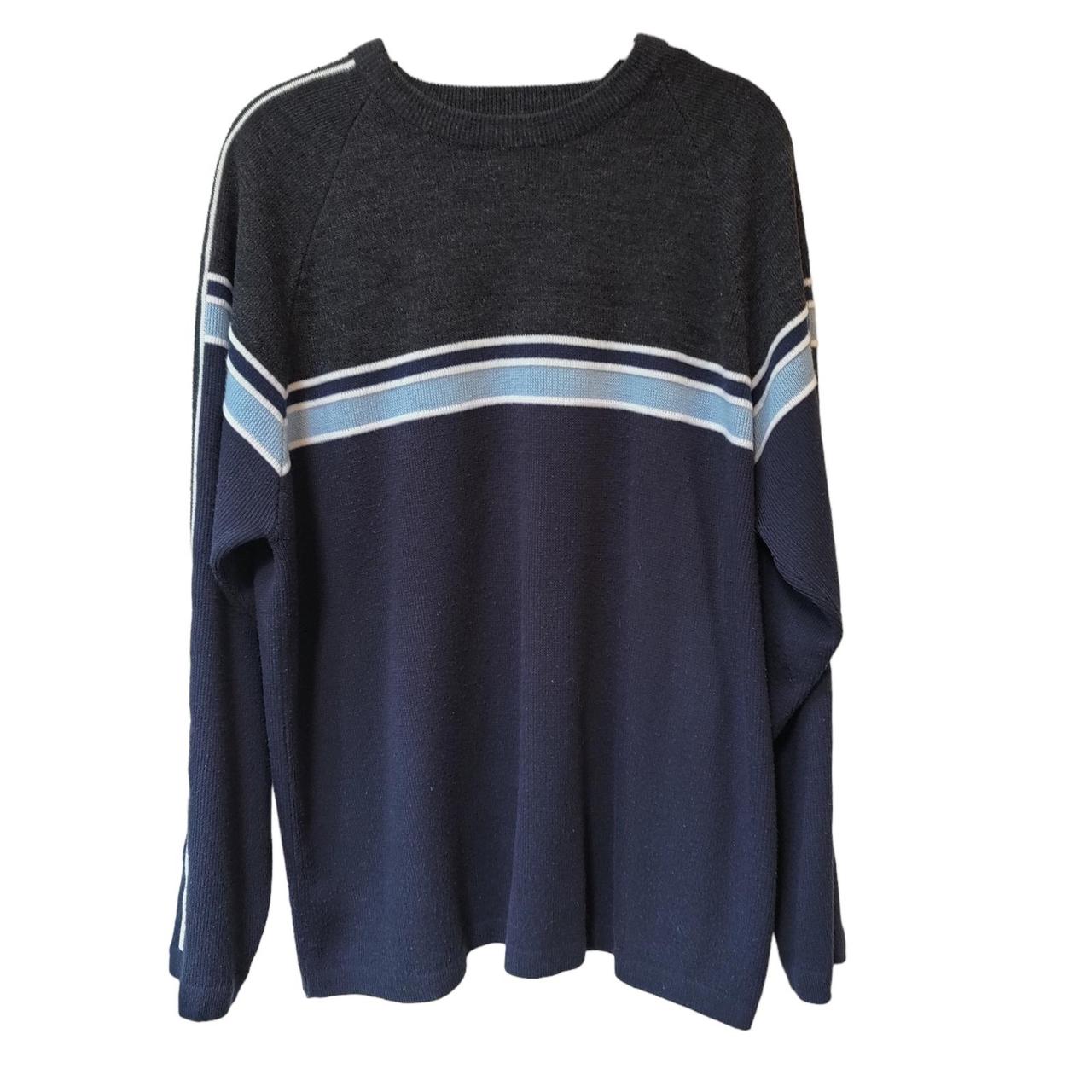 Vintage 90s or Y2K Point Zero chest stripe sweater.... - Depop