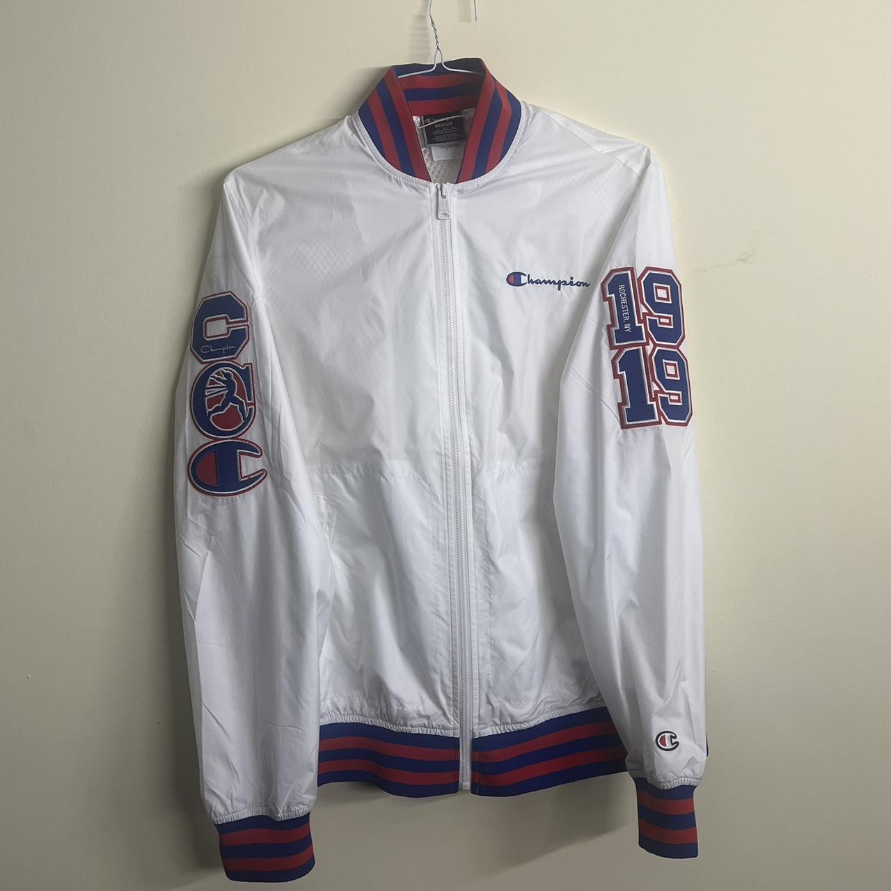 White champion bomber outlet jacket