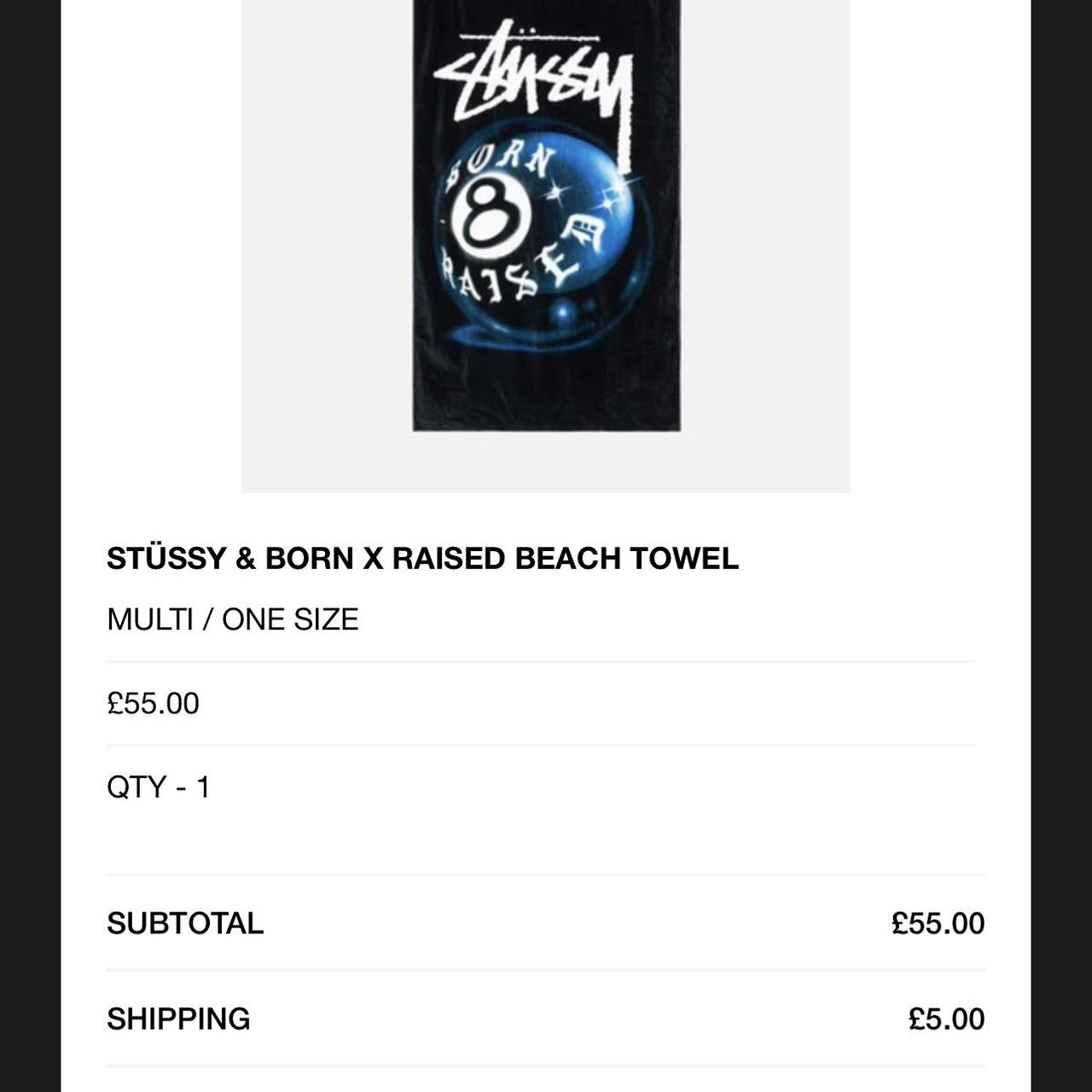 Stussy Bone X Raised Beach Towel , Brand New, 100%