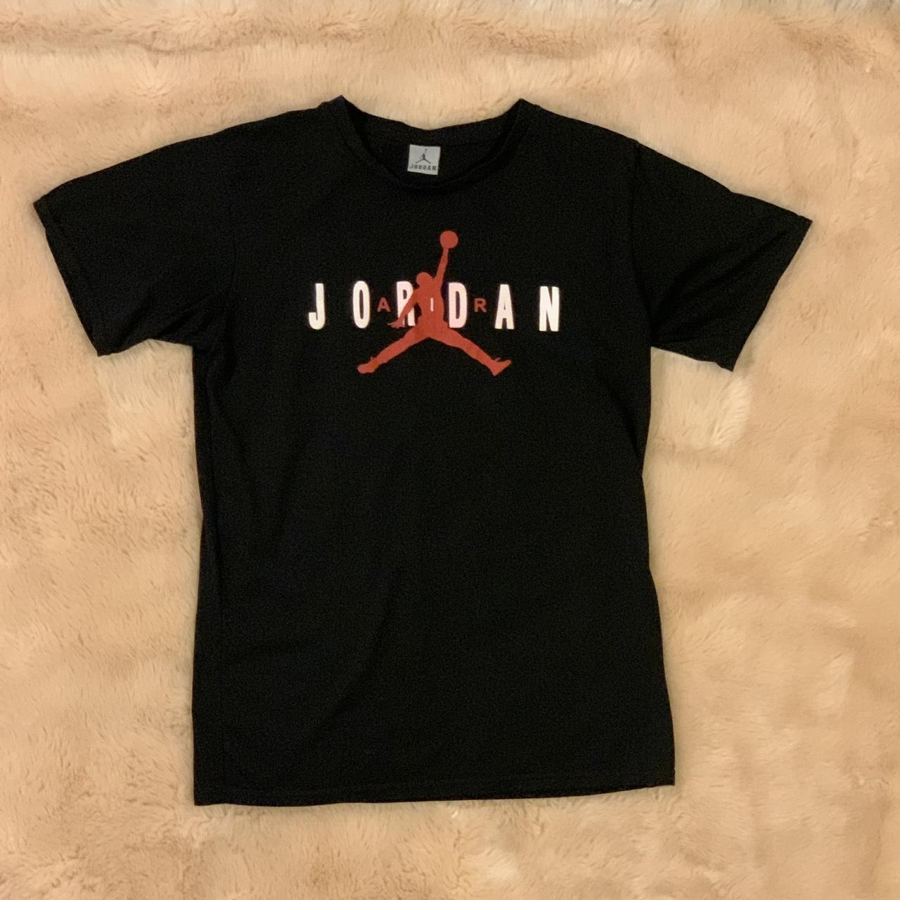 Air Jordan Oversized T-Shirts - Black & Blue (Size | Depop