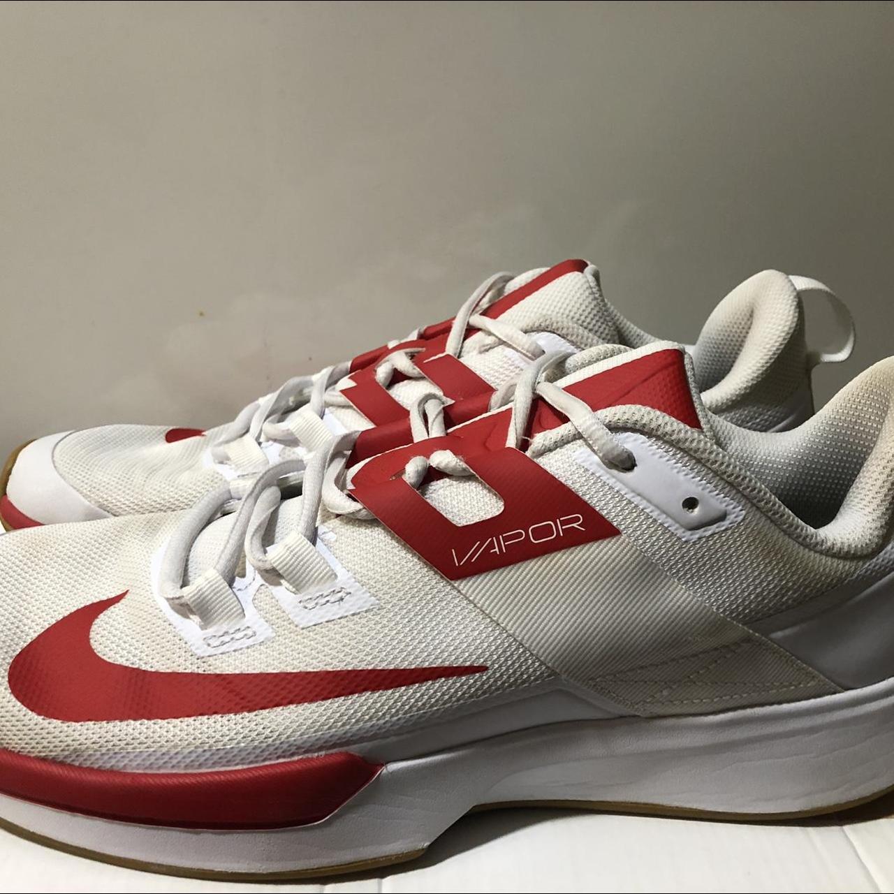 womens red and white nike shoes