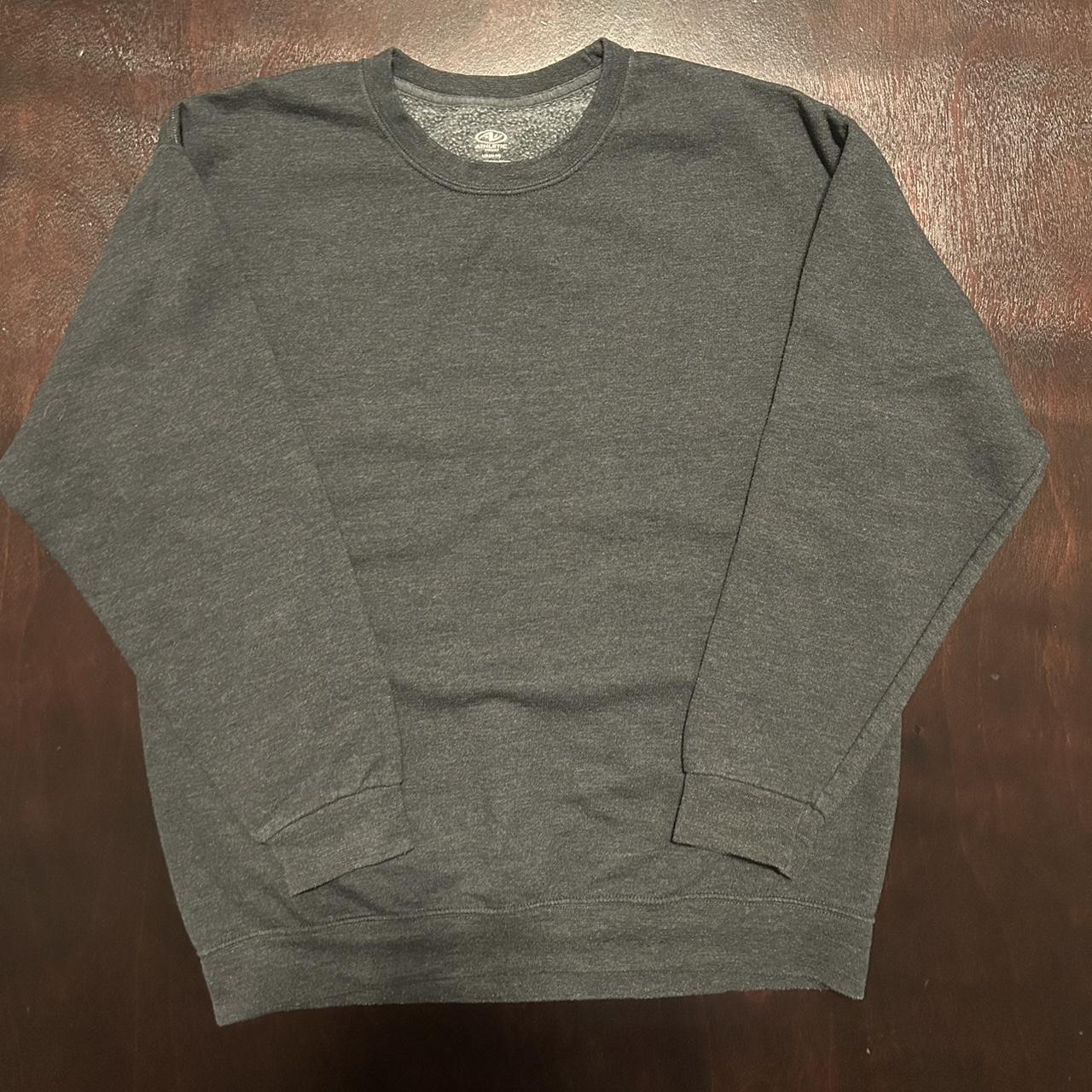 Vintage dark grey blank crewneck sweatshirt Good... - Depop