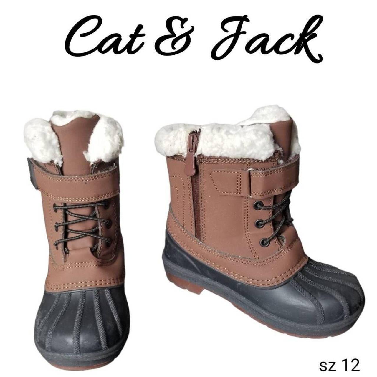 Cat & Jack Black and Brown Boots | Depop