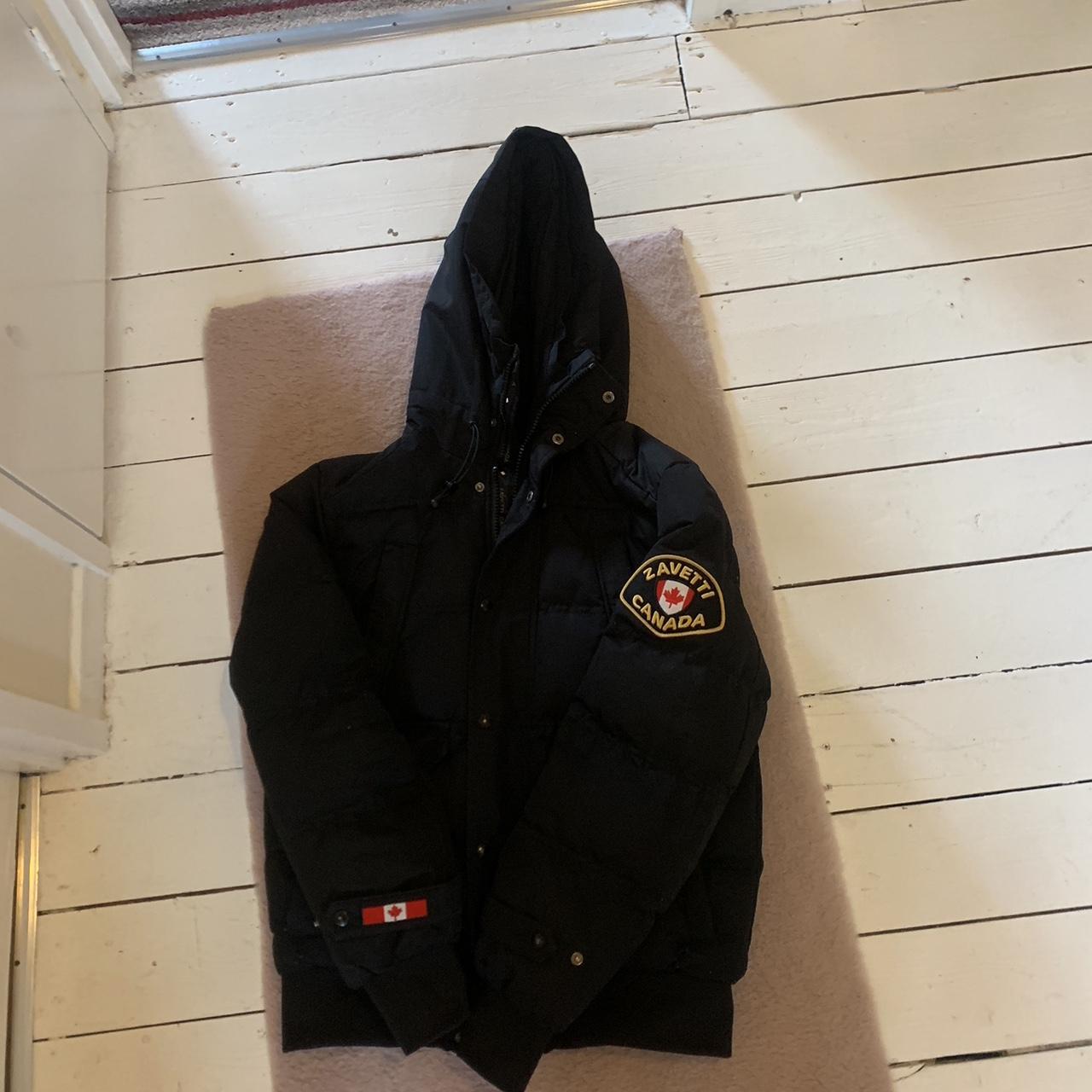 medium black zavetti canada coat perfect... - Depop