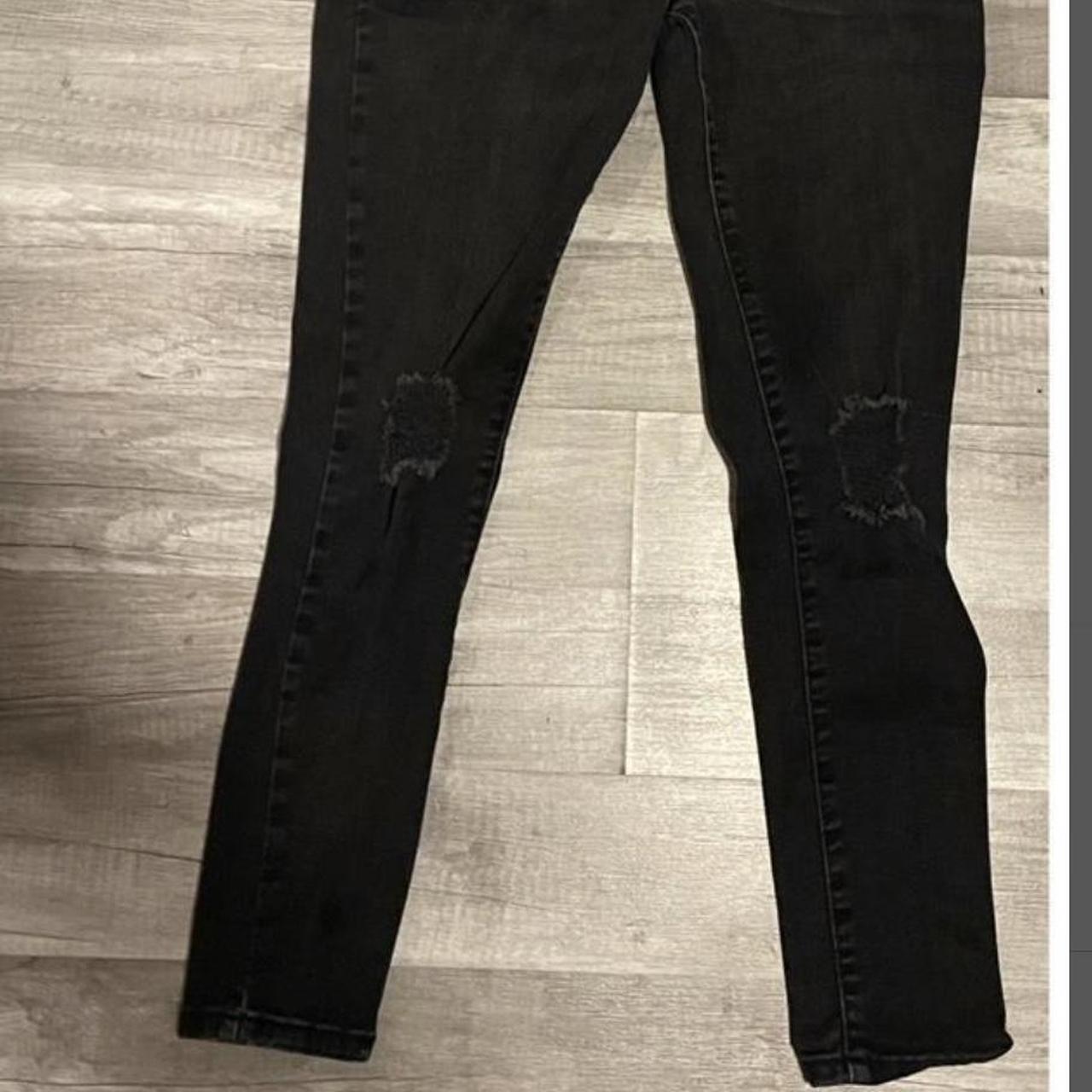 Black distressed skinny jeans Size 14 Fits like a... Depop