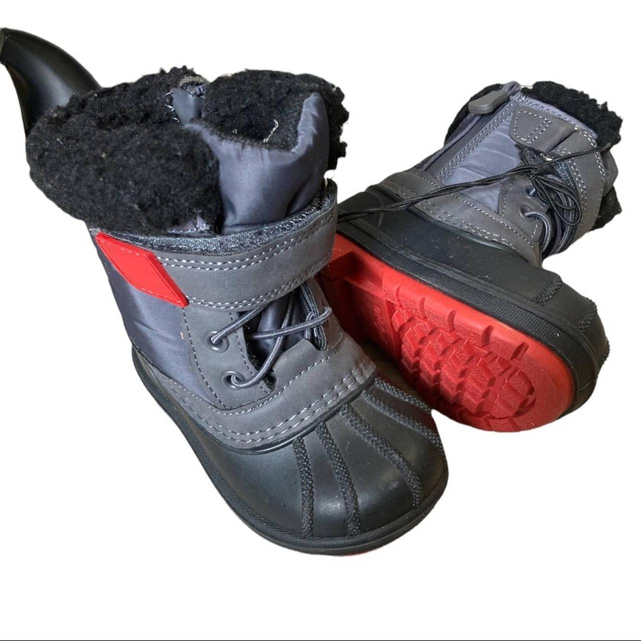 Cat & Jack Red and Black Boots Depop