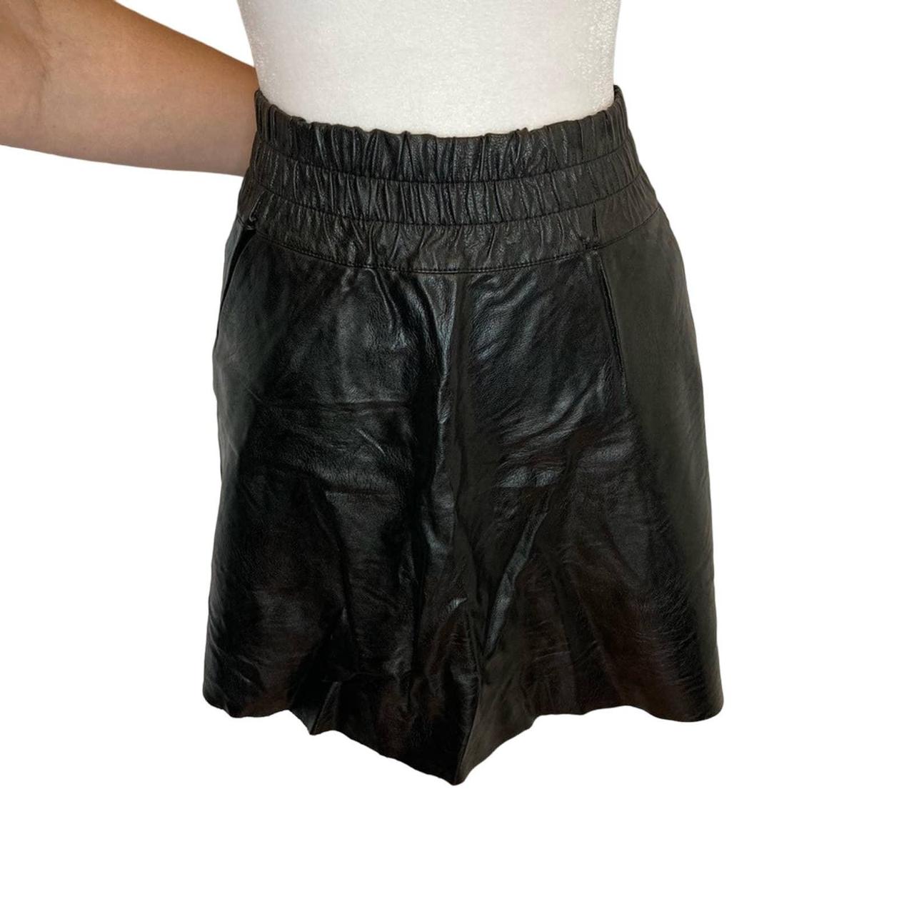 Black Faux Leather Skater Mini Skirt