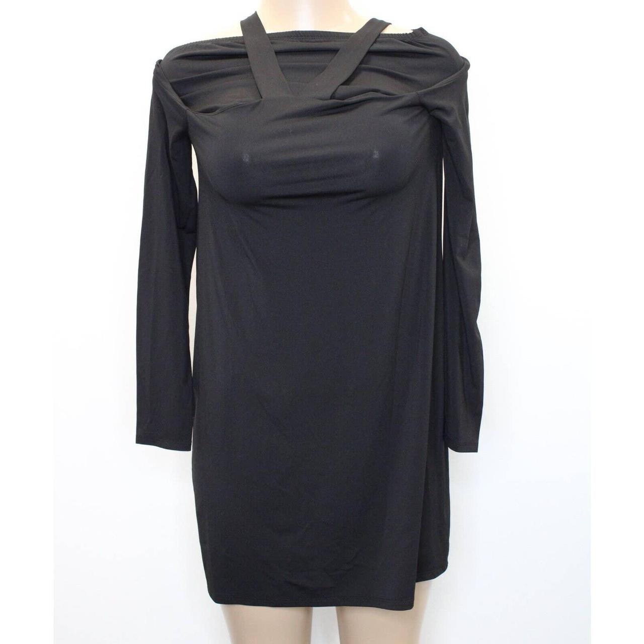 BCBGMaxAzria Women Black Tunic Dress Adaly