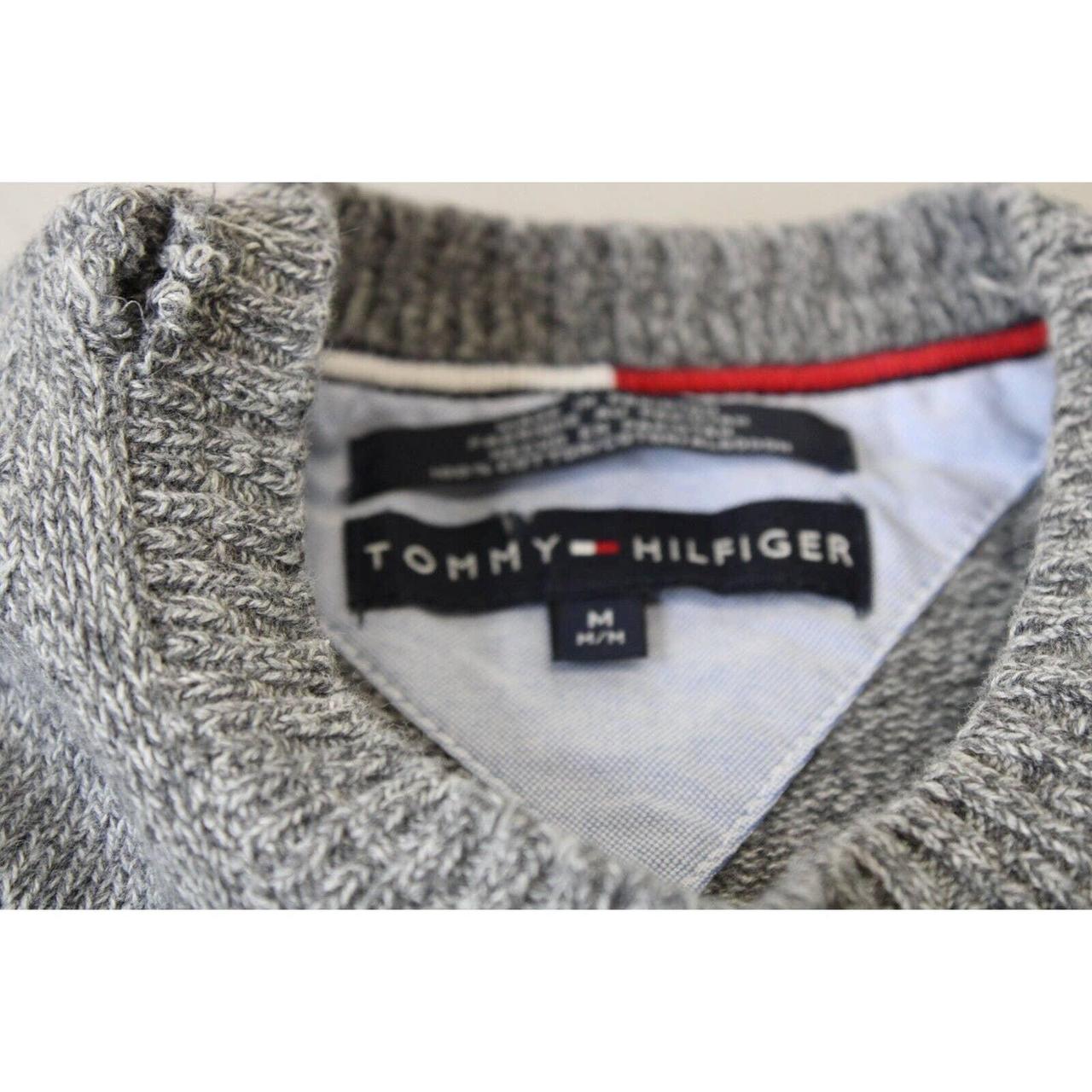 Tommy Hilfiger Mens Gray Vintage Knit Sweater Round... - Depop
