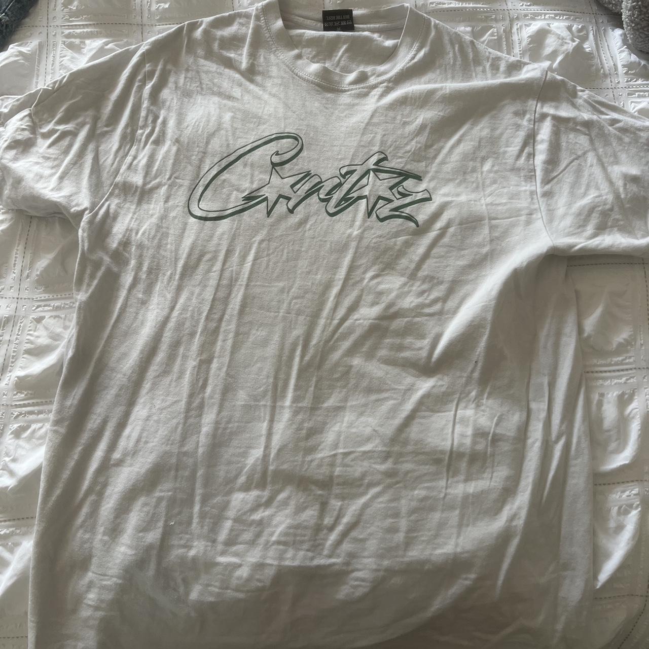 Corteiz white t-shirt with green logo Been worn a... - Depop
