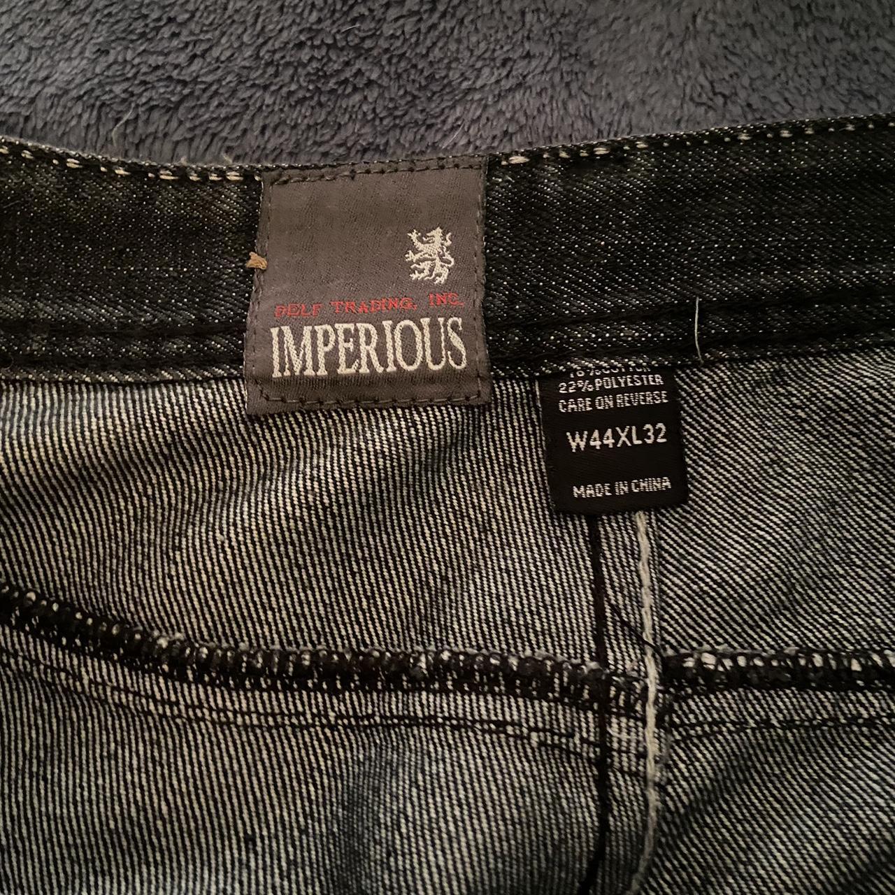 Black IMPERIOUS JEANS with sick white stitching also... - Depop
