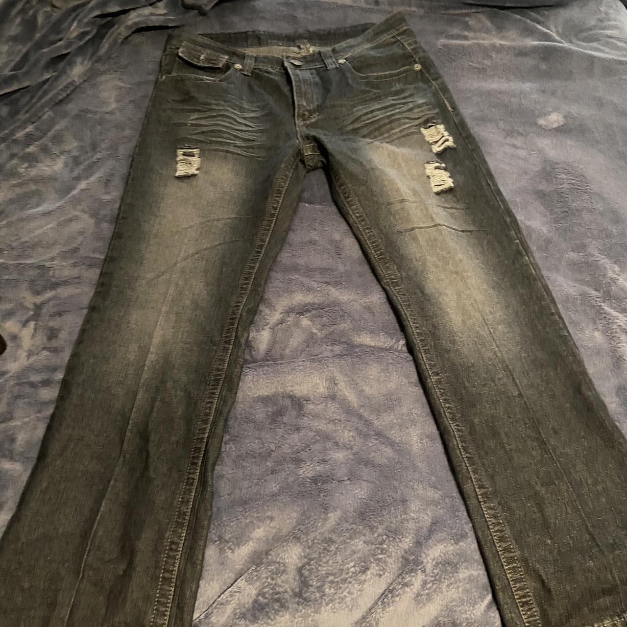 Dark Blue XTREME COUTURE jeans with sick... - Depop