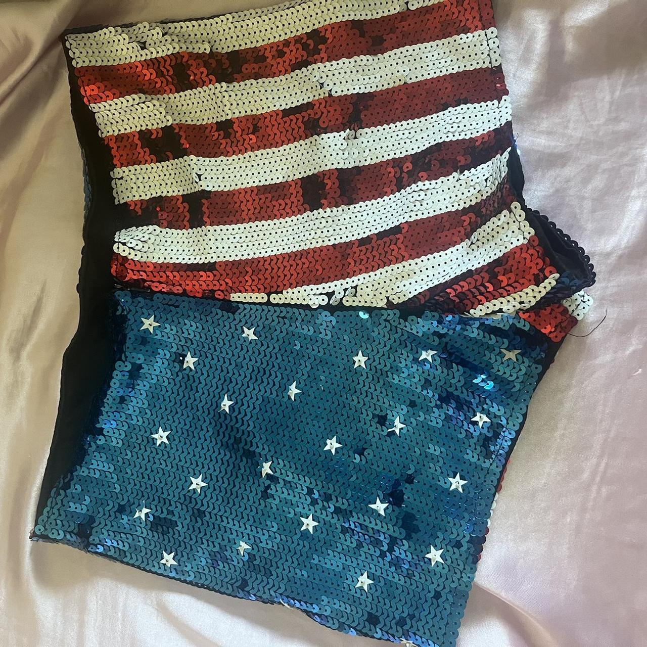 2014 Tumblr American flag sequin shorts w zipper. | Depop