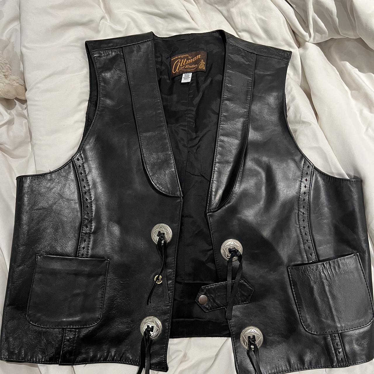 Vintage Western Leather Vest! Worn once, in perfect... - Depop