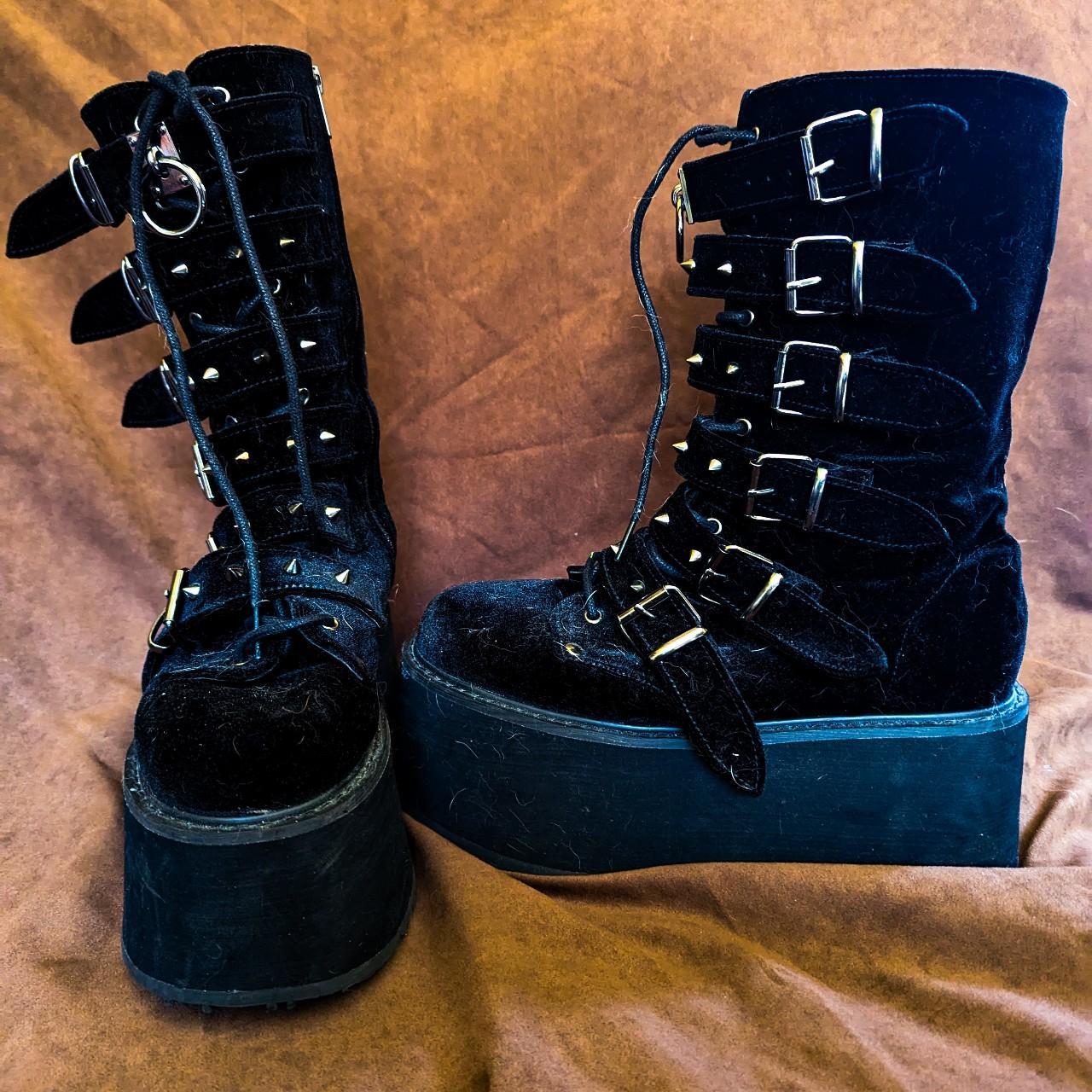 Demonia velvet boots best sale