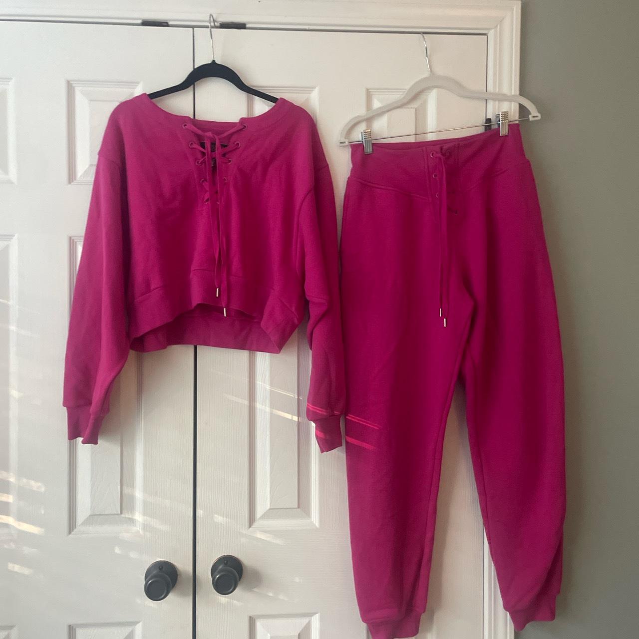 victoria's secret pink tracksuit top is size - Depop