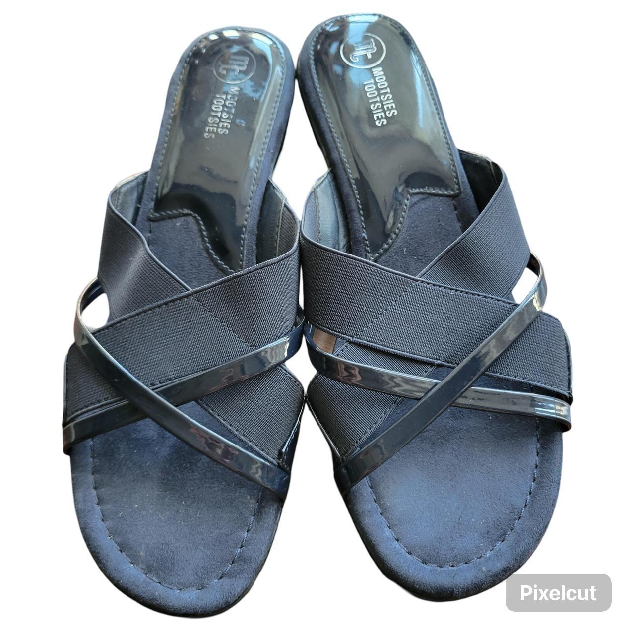 Mootsies Tootsies navy blue criss-cross strap