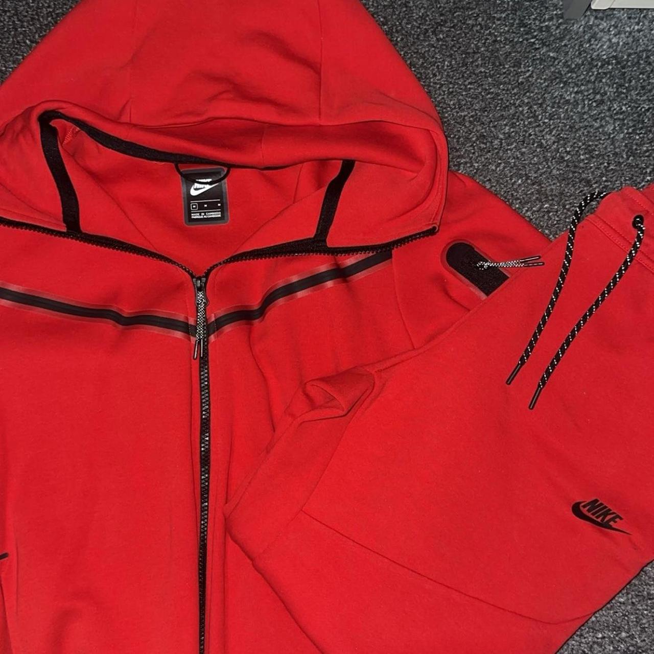 red tech fleece tracksuit