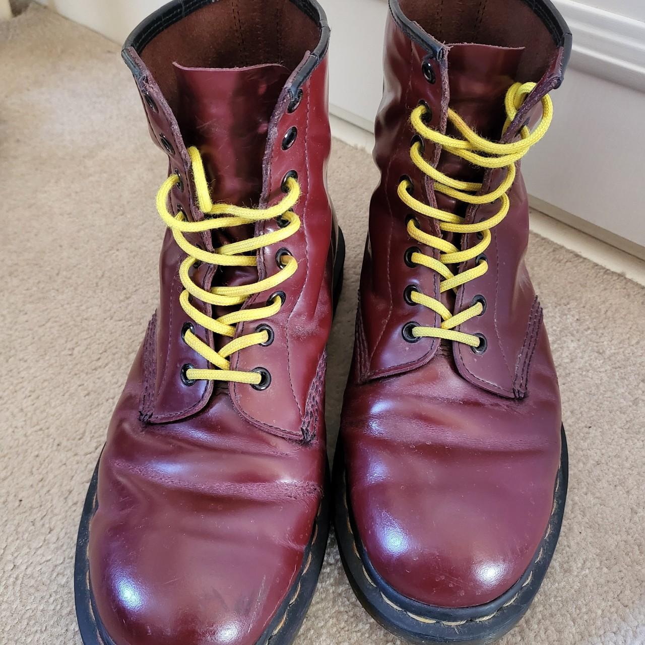 Awesome slightly shiny leather Dr Martens in a UK... - Depop