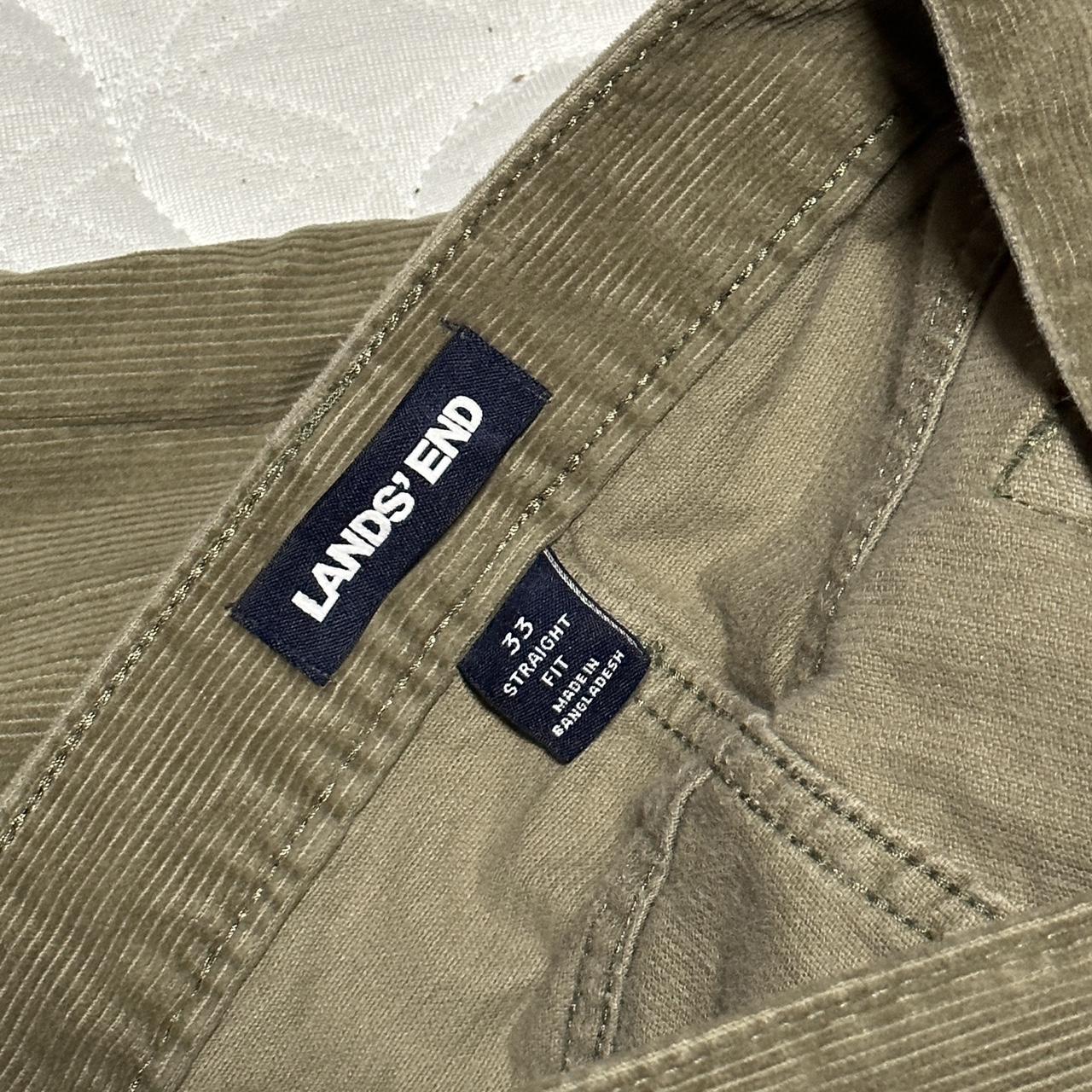 Lands' End Men's Green and Khaki Jeans Depop